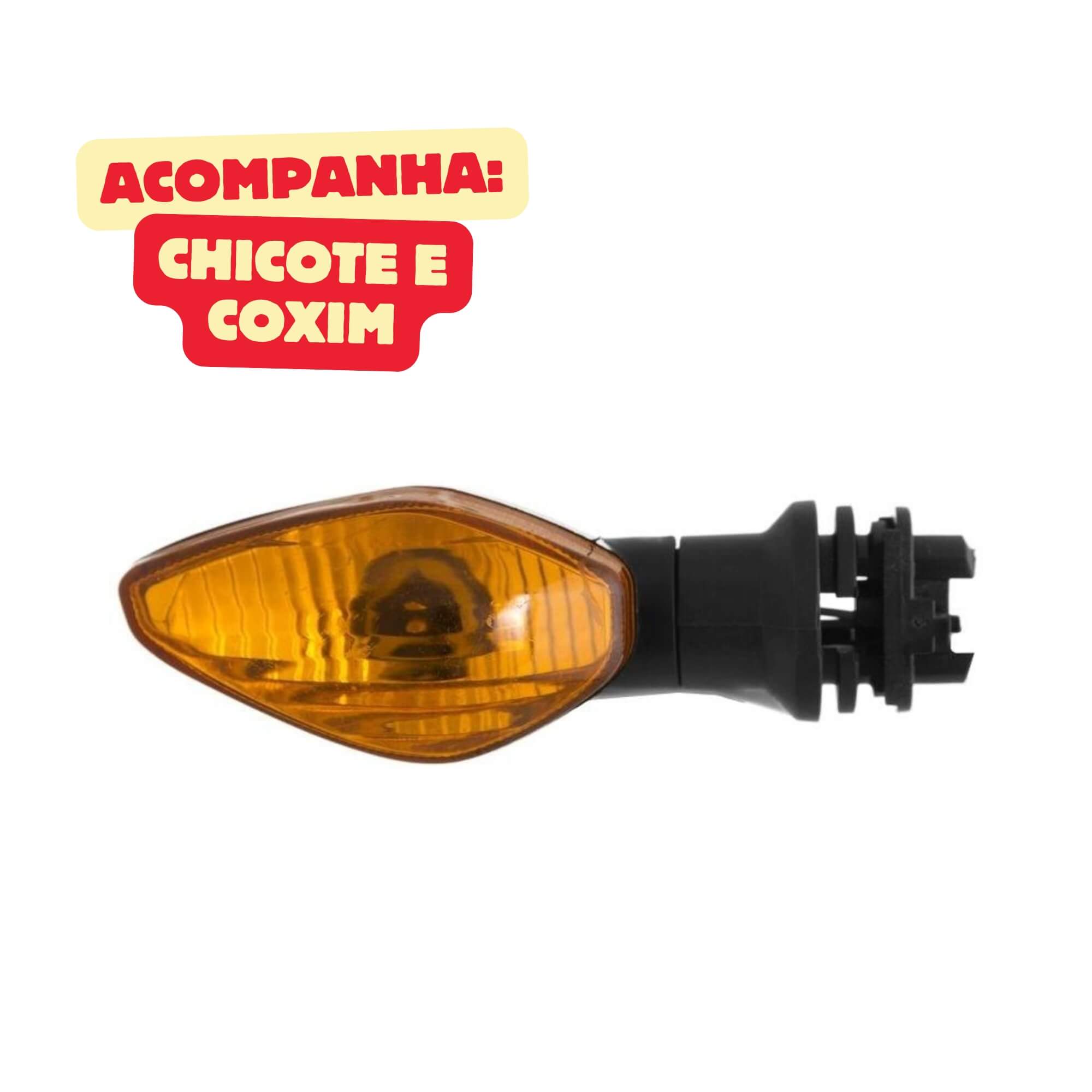 Pisca c/ Chicote e Coxim Esq. Diant. Original Titan 150/Fan 125 2014 Amarelo Pro Tork - PI-54HAM