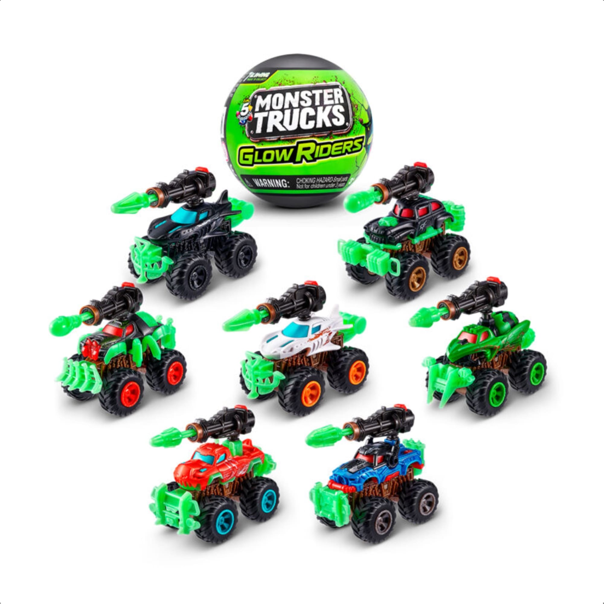 Brinquedo 5 Surprise Monster Truck 7 Monster Truck Para Colecionar 24 Peças - Xalingo 54209