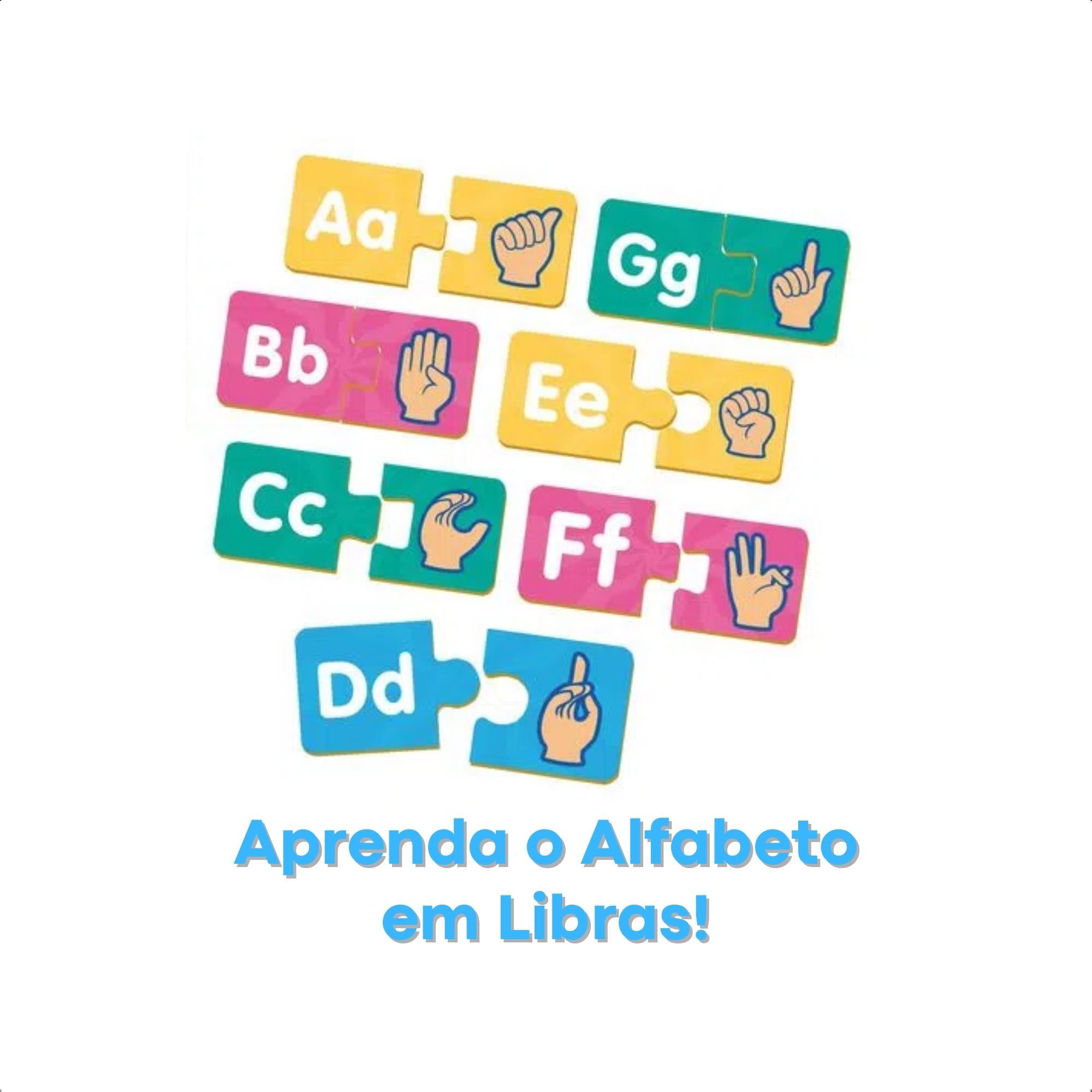 Jogo Quebra-Cabeça Infantil Aprendendo o Alfabeto em Libras com 52 Peças - Xalingo 17587