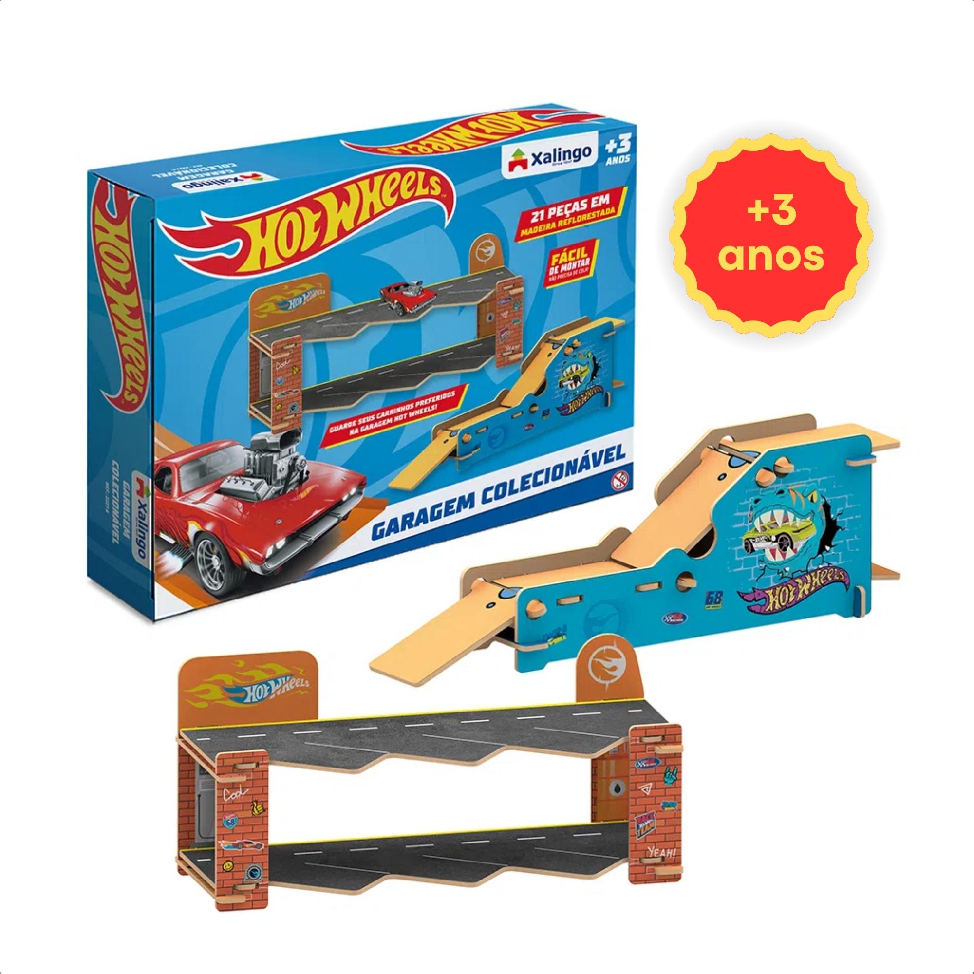 Garagem 2 Andares Playset Hot Wheels Colecionável com Rampa Diversão 21 Peças - Xalingo 23276