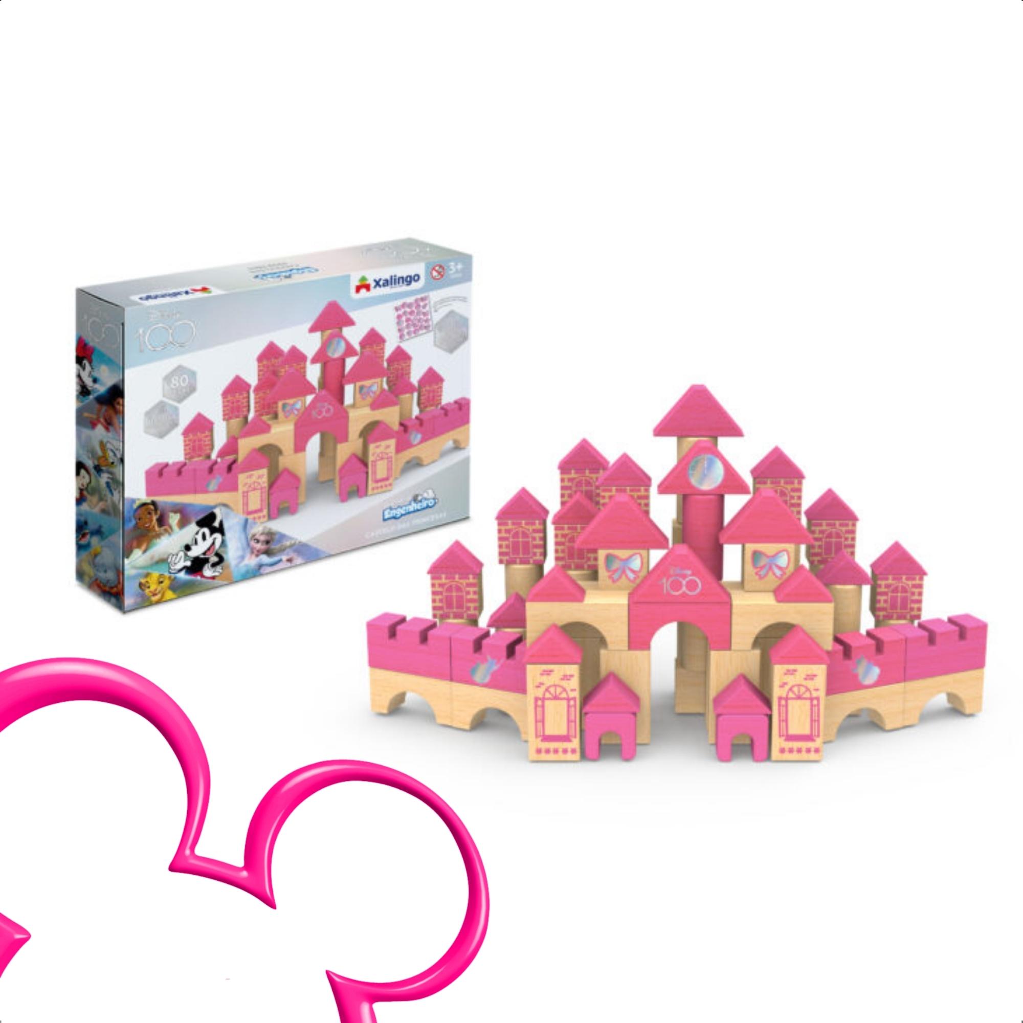 Brincando de Engenheiro Castelo das Princesas Especial Disney 100 Anos 80 Peças - Xalingo 54632