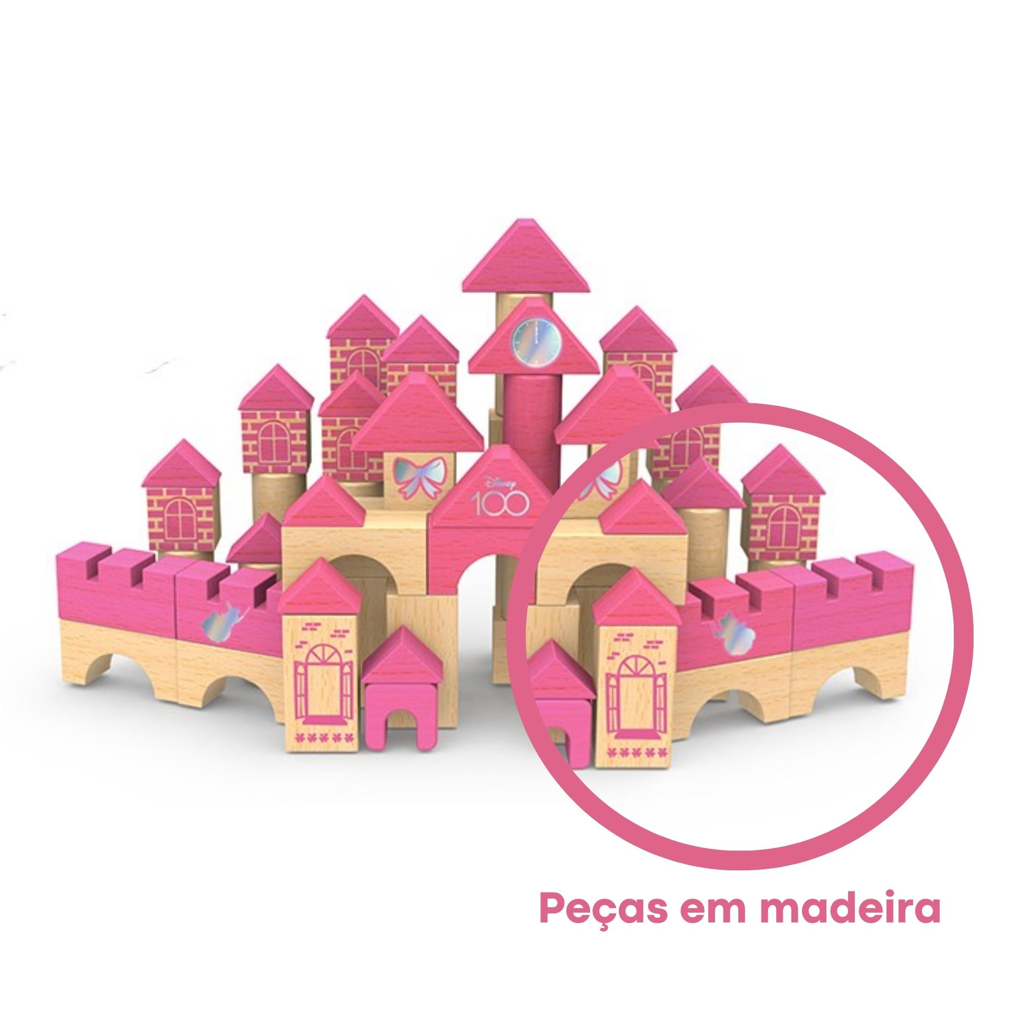 Brincando de Engenheiro Castelo das Princesas Especial Disney 100 Anos 80 Peças - Xalingo 54632
