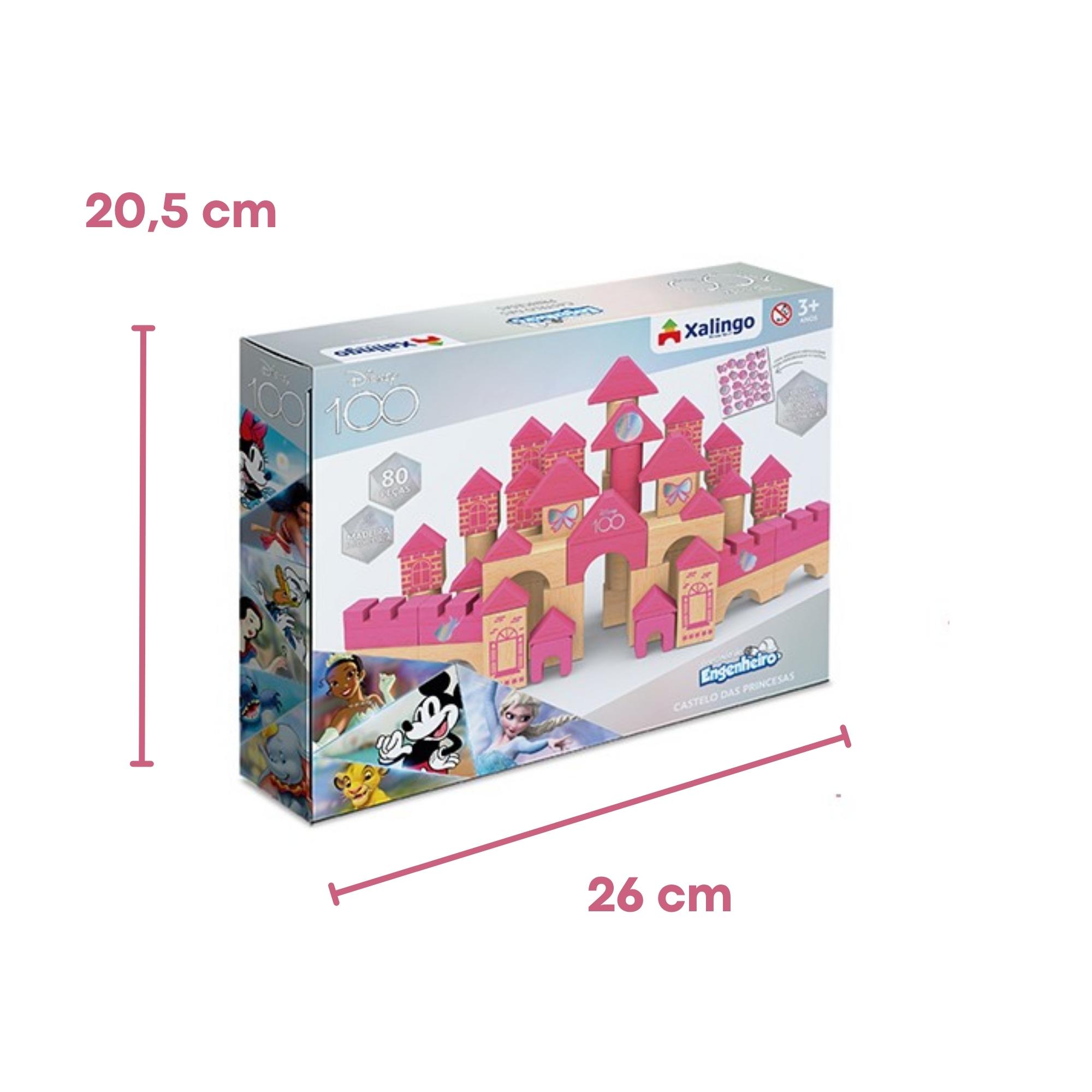 Brincando de Engenheiro Castelo das Princesas Especial Disney 100 Anos 80 Peças - Xalingo 54632