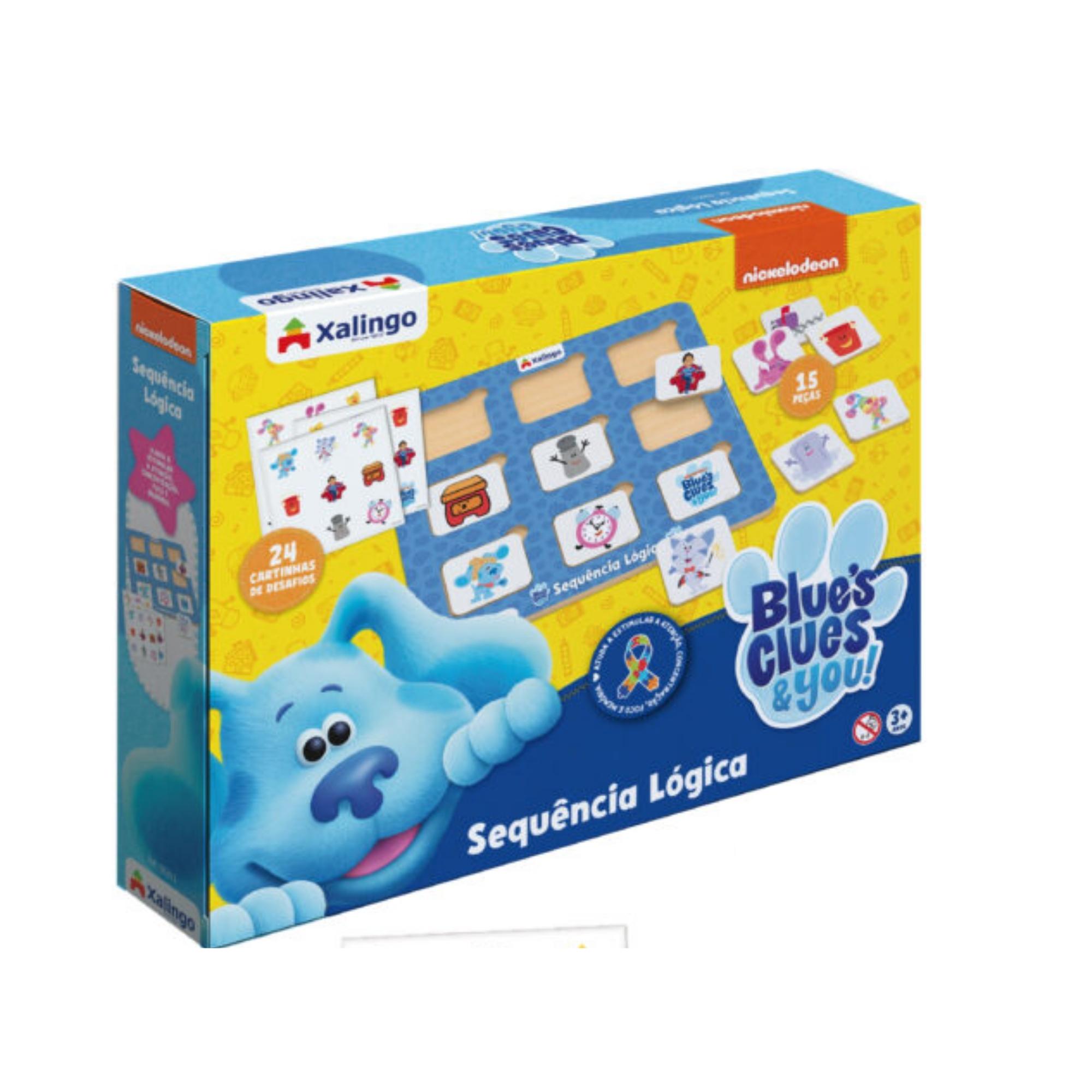 Tabuleiro Infantil Blue's Clues Sequencia Logica Desenvolvimento Atenção com 39 Pçs Xalingo 55365