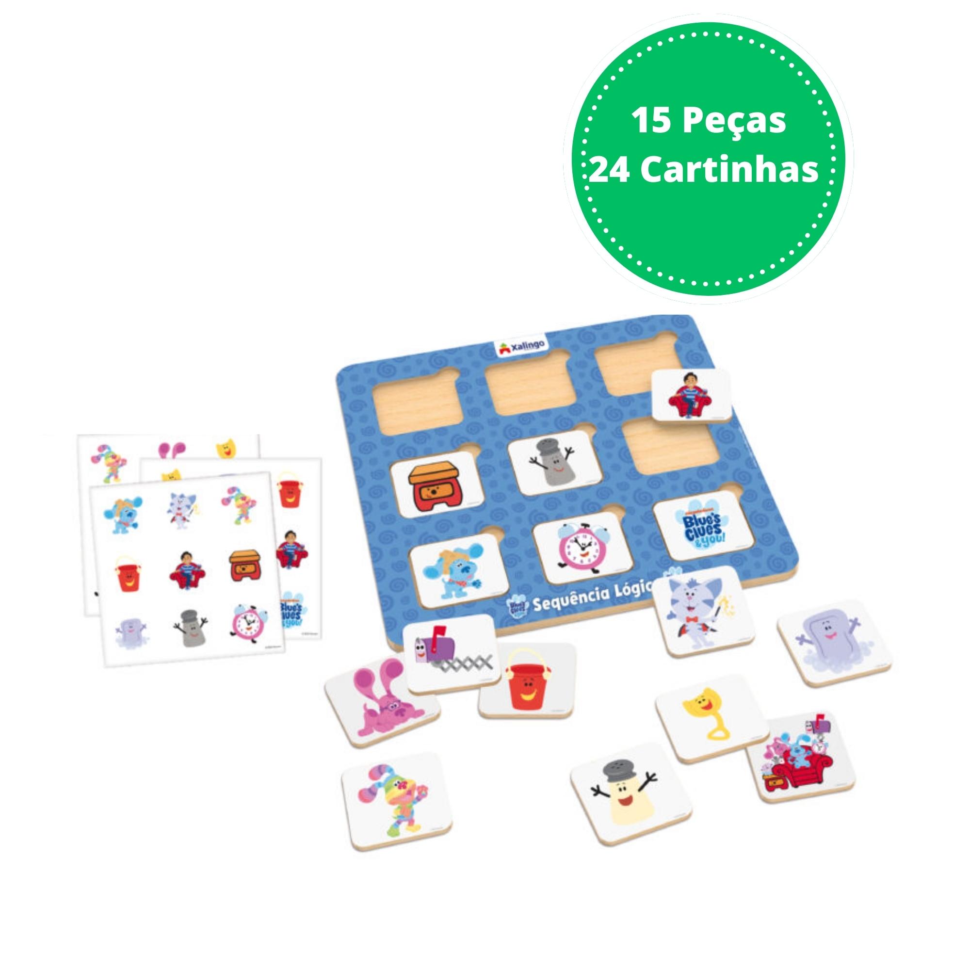 Tabuleiro Infantil Blue's Clues Sequencia Logica Desenvolvimento Atenção com 39 Pçs Xalingo 55365