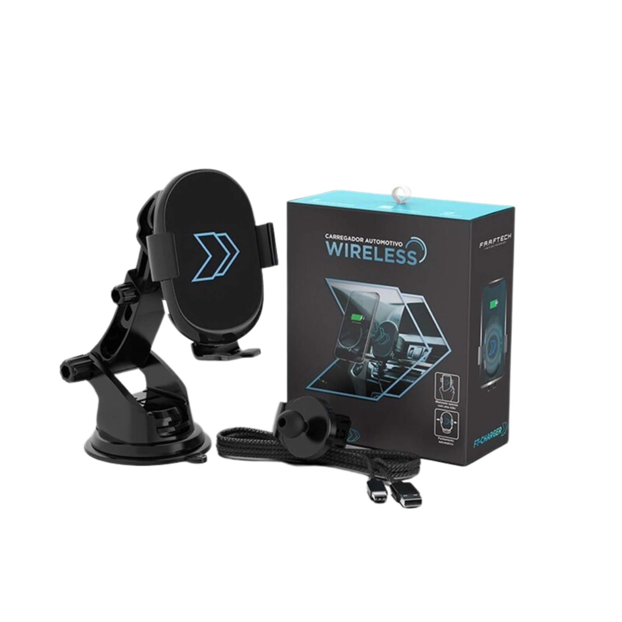 Carregador Veicular de Indução Sem Fio com Suporte FT-Charger Faaftech - 2684