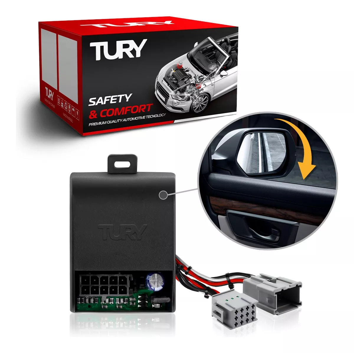 Módulo de Retrovisor Elétrico com Tilt Down HB20 2023 em diante Tury - PARK1.25.4EC