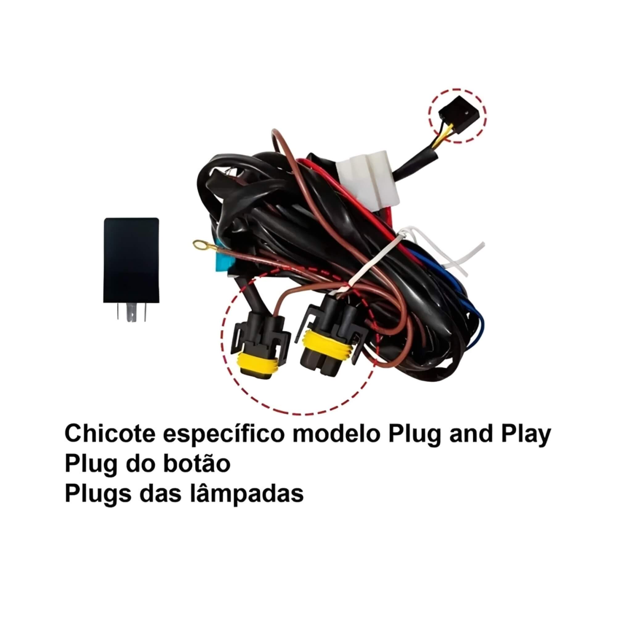 Kit Farol de Milha Auxiliar C3 2023 com Botão Touch Suits - STS279CT