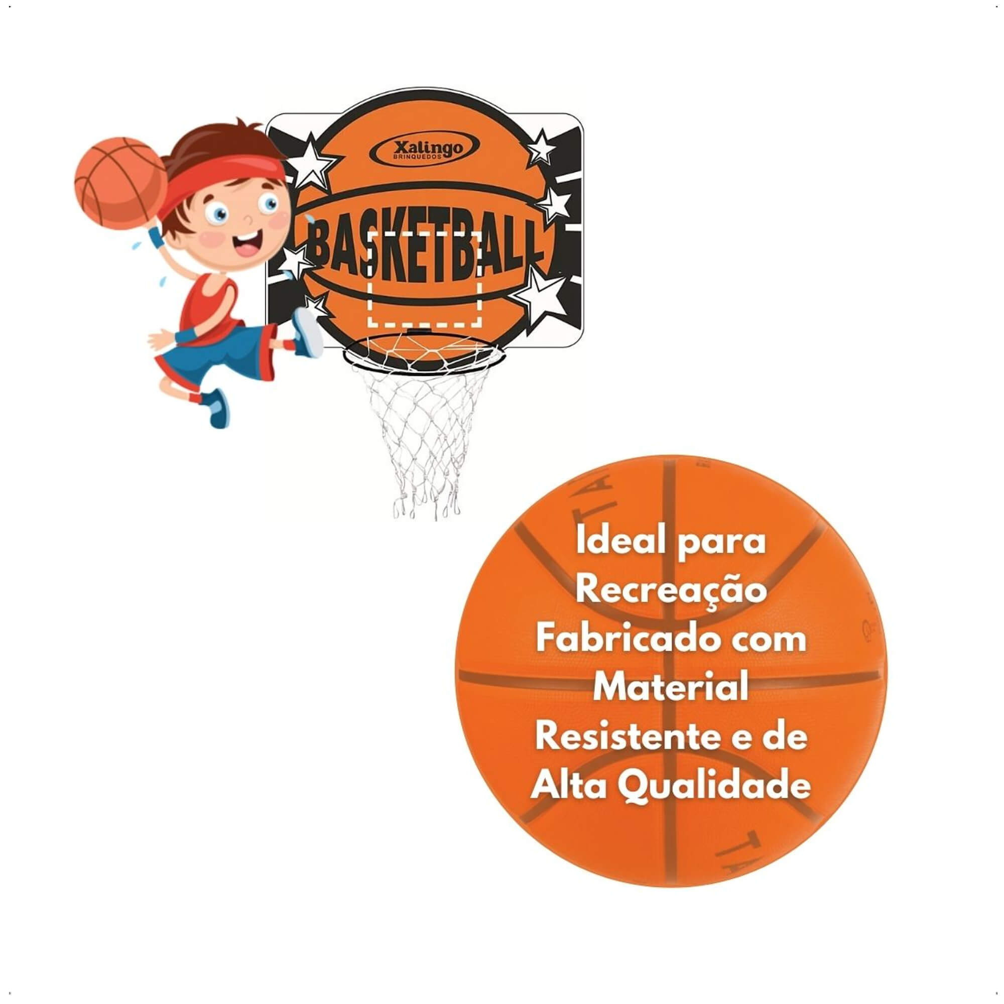 COMP Tabela de Basquete Jogo para Criança em MDF Ótima Fixação +3 Anos Prática Material Resistente Xalingo 6703.2