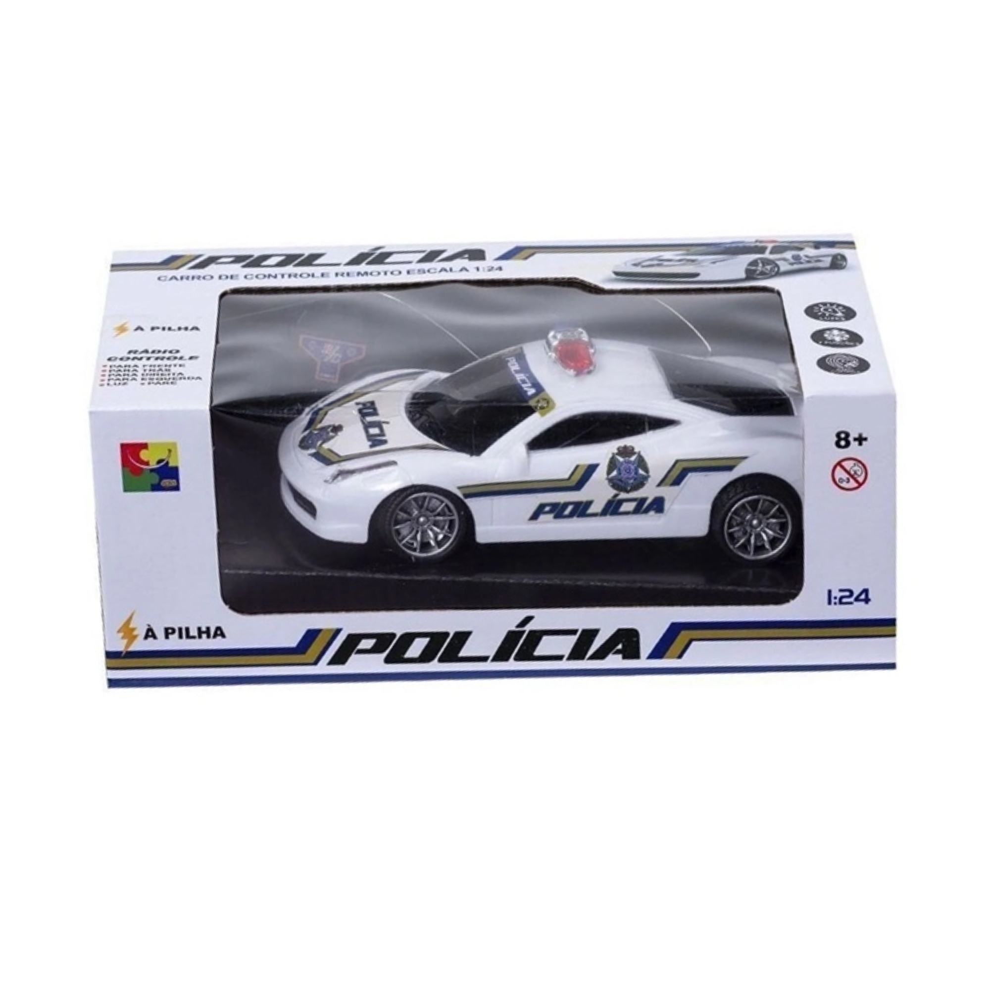 Brinquedo Carrinho de Controle Remoto Super Policia Branco CKS - K2747P