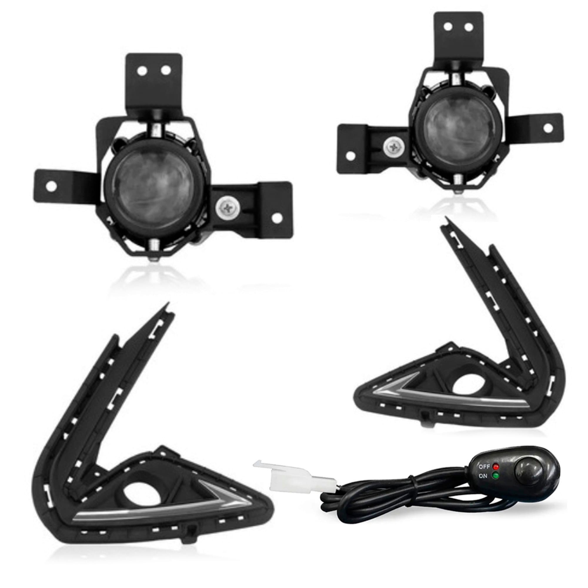 Kit Farol de Milha HB20 2020 Moldura Cromo Botão Alternativo Colante Suits - STS037HY
