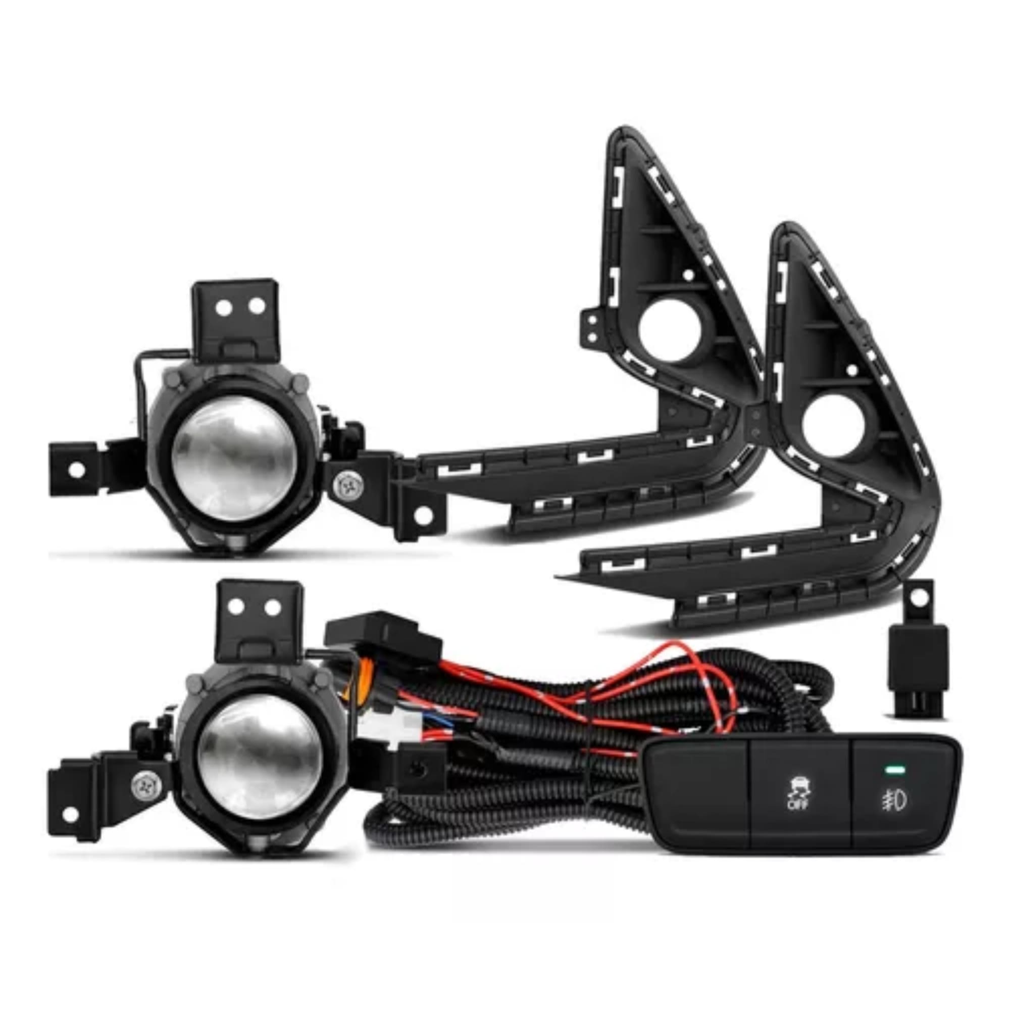 Kit Farol de Milha HB20 2020 Moldura Cromo Botão Modelo Original  Suits - STS038HY
