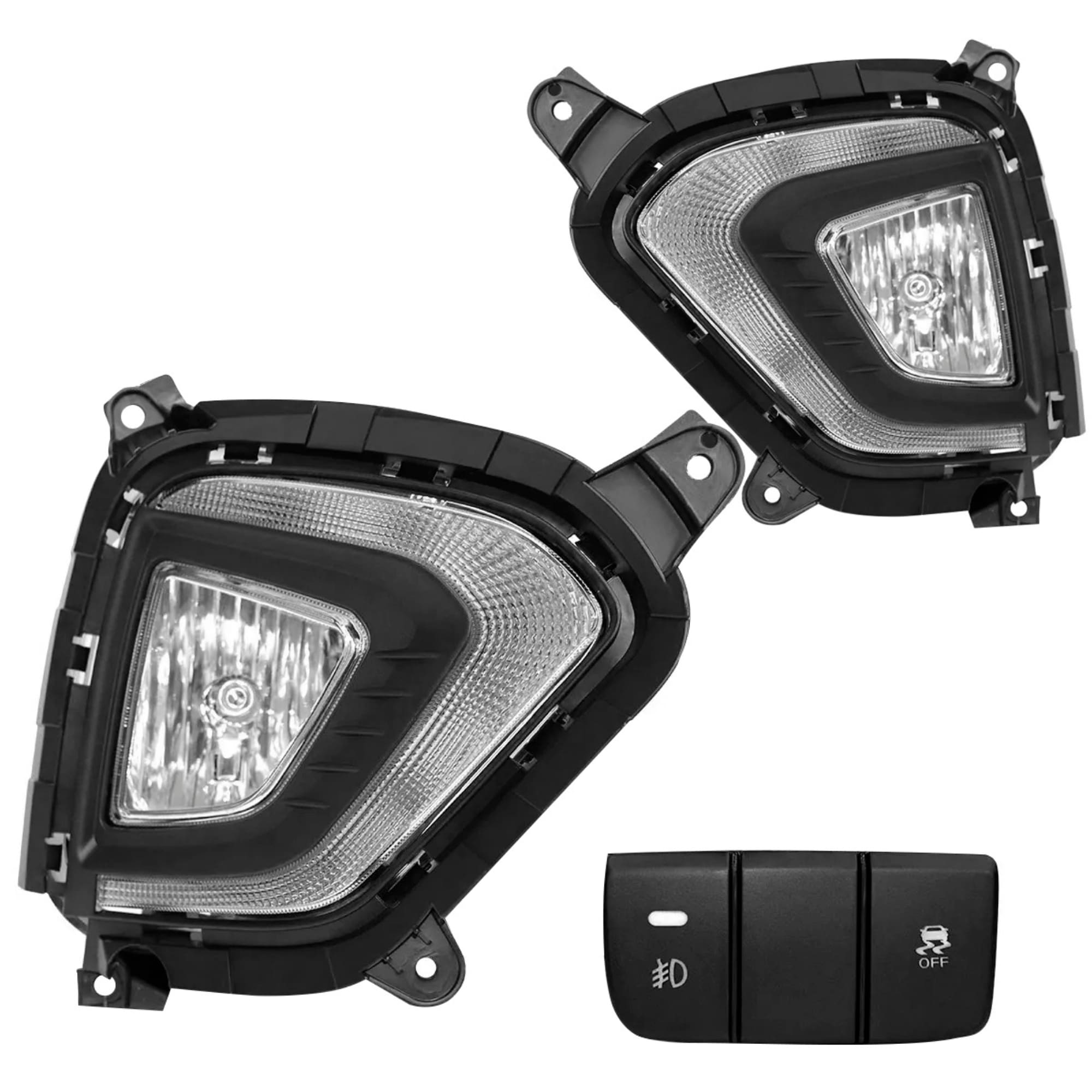 Kit Farol de Milha Creta 2020 DRL Função Seta Halogena Botão Modelo Padrão Suits - STS1306HY