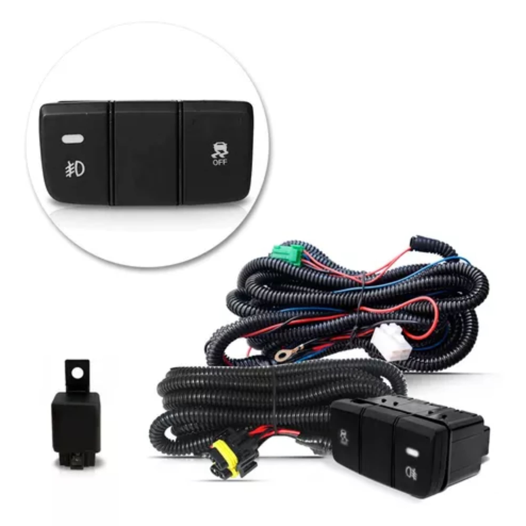 Kit Farol de Milha Creta 2020 DRL Função Seta Halogena Botão Modelo Padrão Suits - STS1306HY