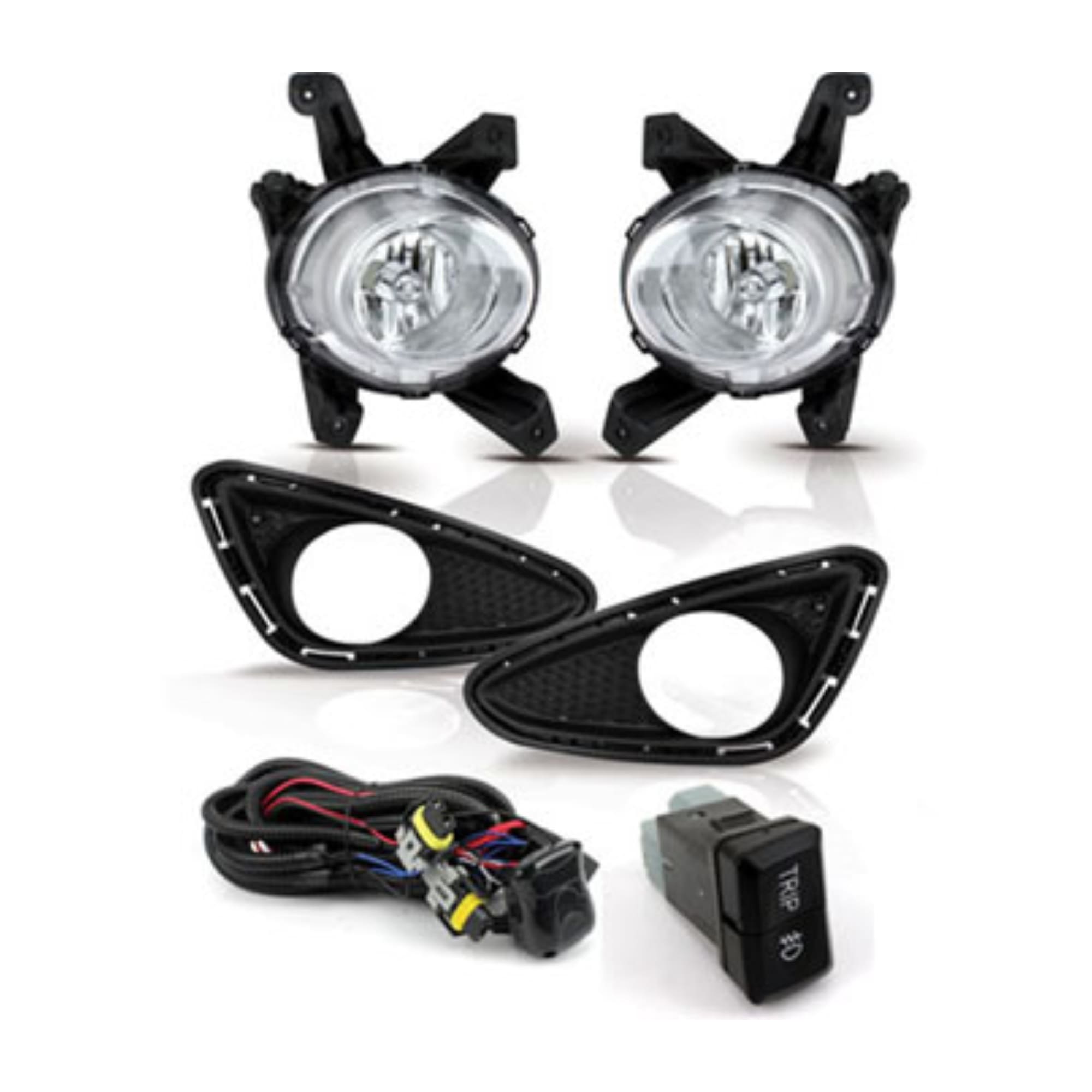 Kit Farol de Milha HB20 12/15 Moldura Preta  Botão Trip Suits - STS033HY