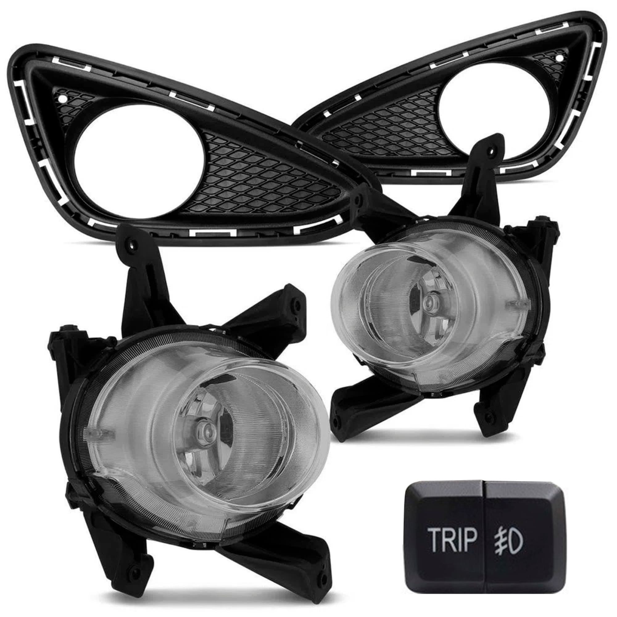 Kit Farol de Milha HB20 12/15 Moldura Preta  Botão Trip Suits - STS033HY