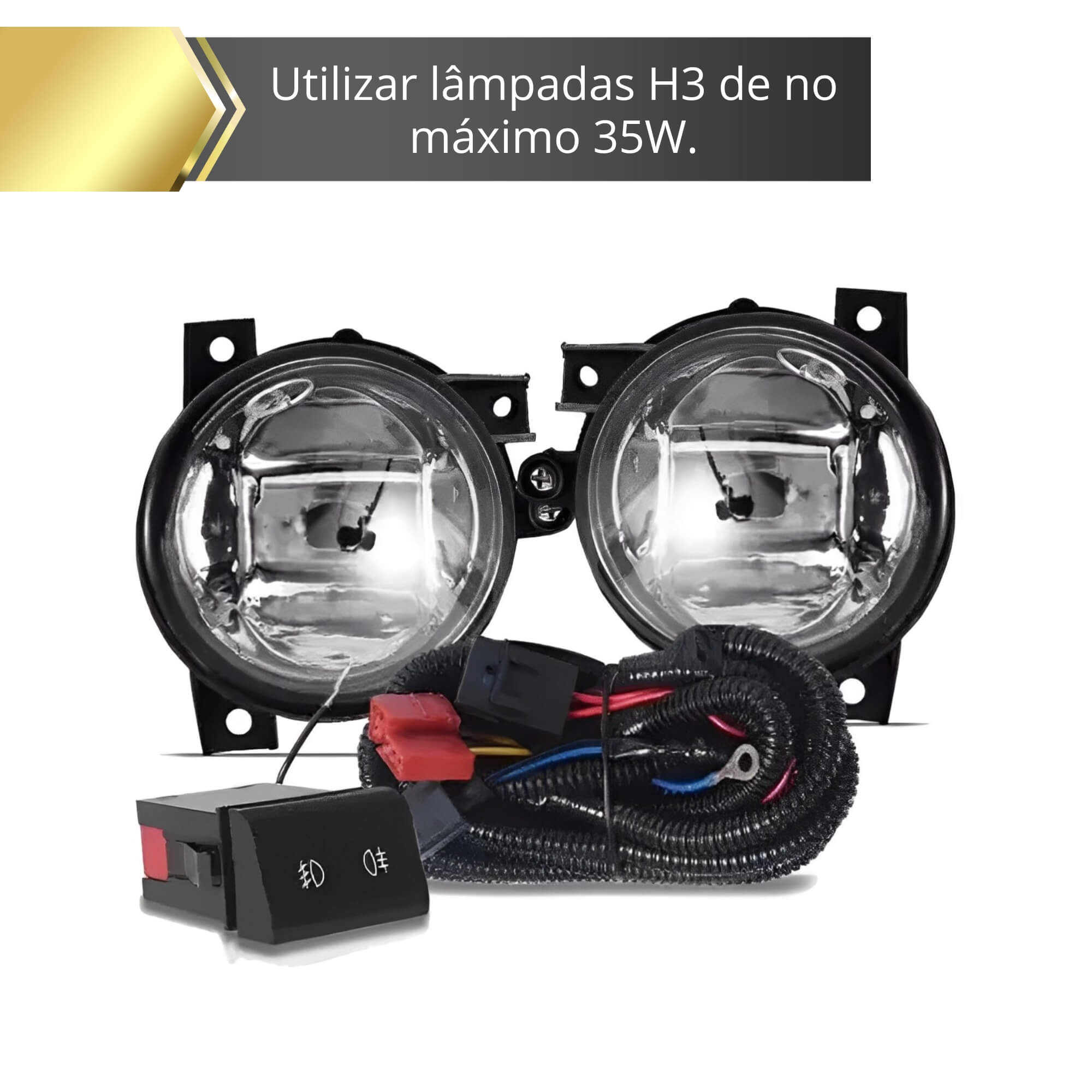 Kit Farol de Milha Fox 03/09 Botão Modelo Original Suits - STS015VW