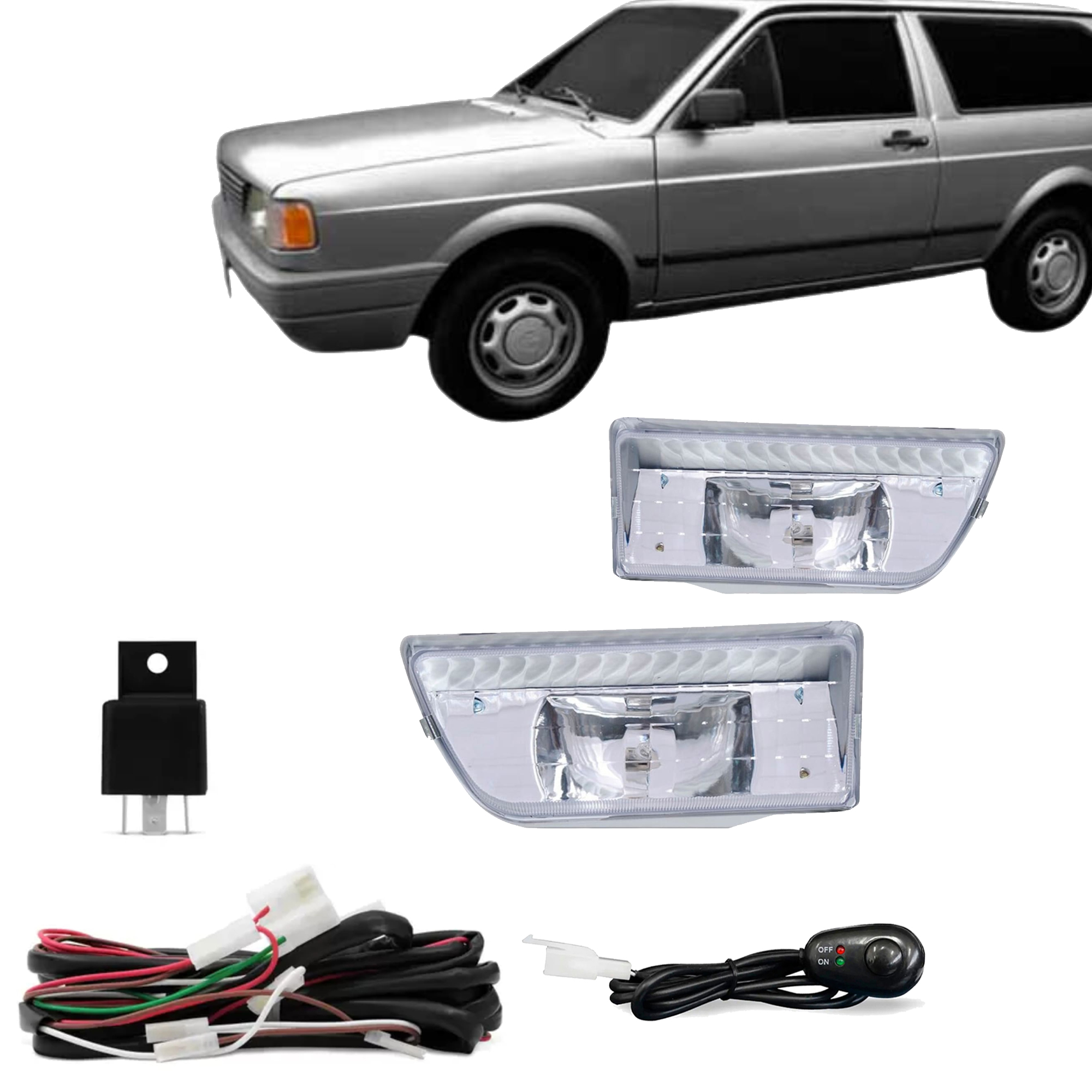 Kit Farol de Milha Gol G1 87/94 Voyage/Saveiro/Parati Botão Alternativo Suits - STS096VW