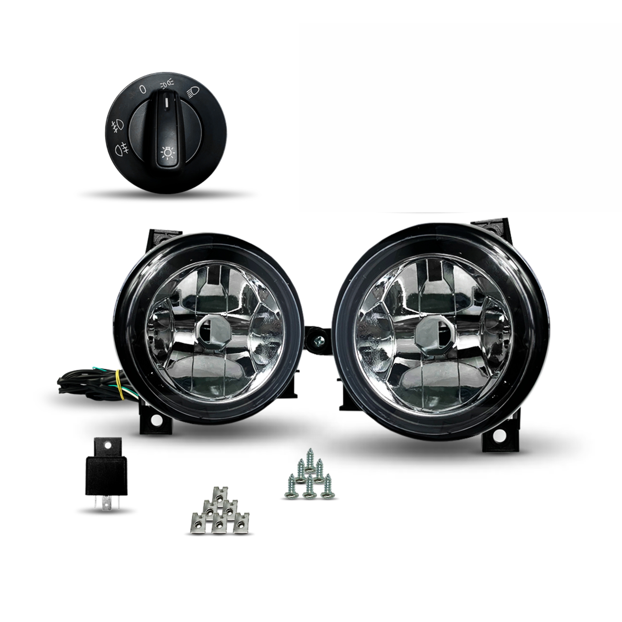 Kit Farol De Milha Gol G4 Suits 2006-2014 Botão Redondo Modelo Original - STS005VW