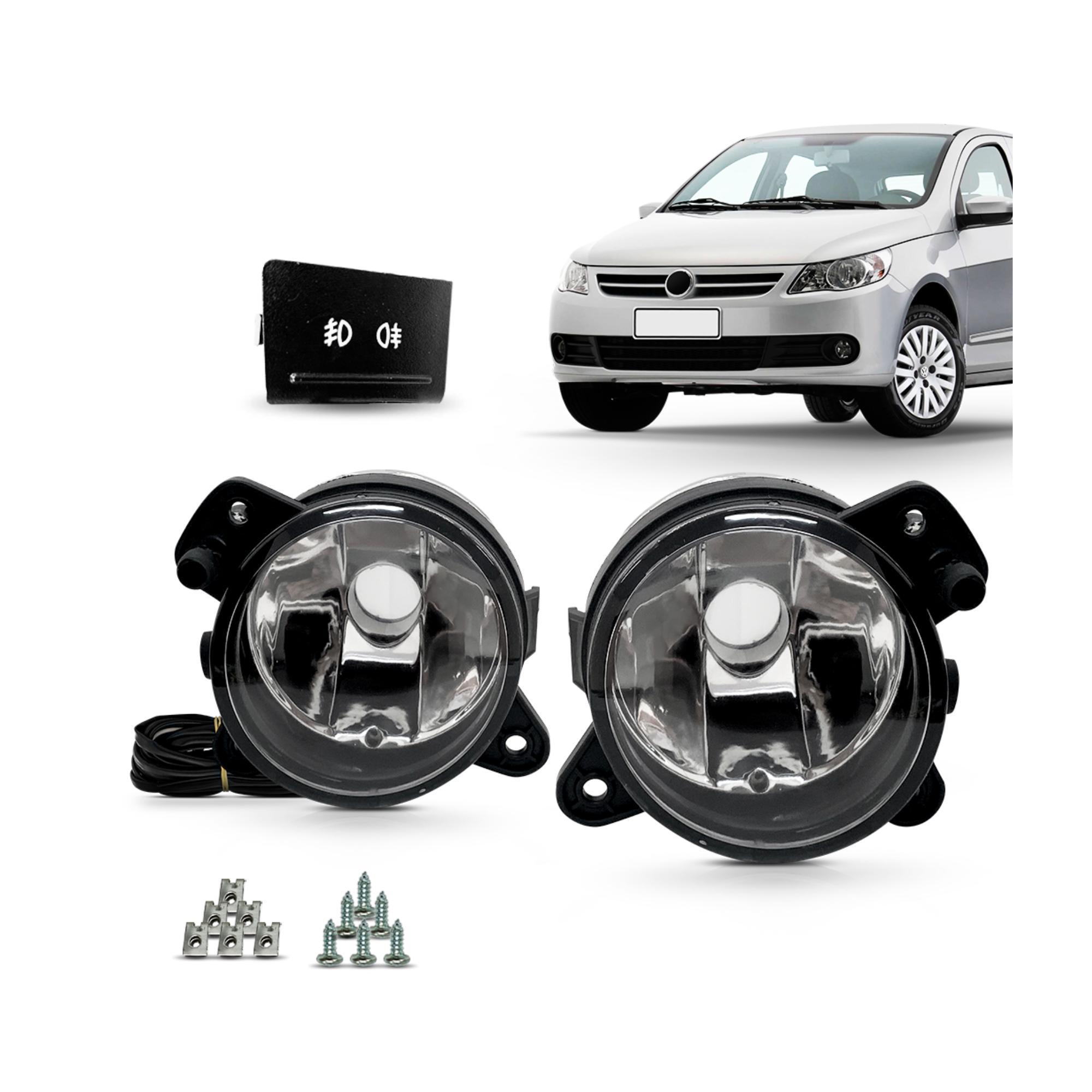 Kit Farol De Milha Gol G5 2008-2012 1 Botão Original -  Suits STS010VW