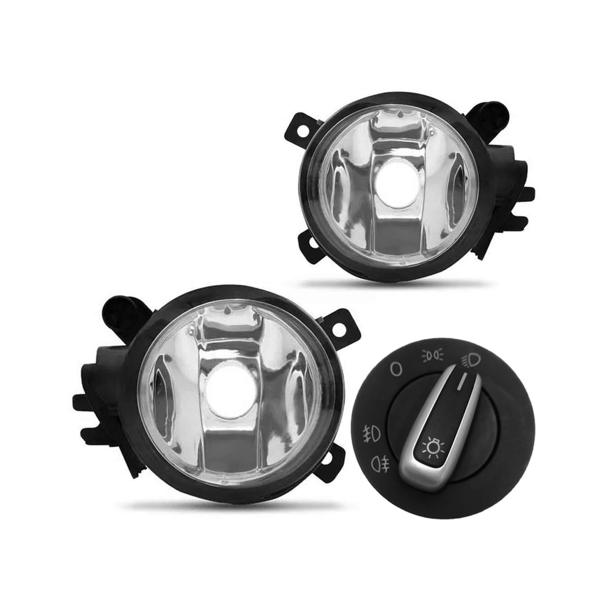 Kit Farol de Milha Gol G7 Botão Redondo Cromo Modelo Padrão Suits - STS078VW