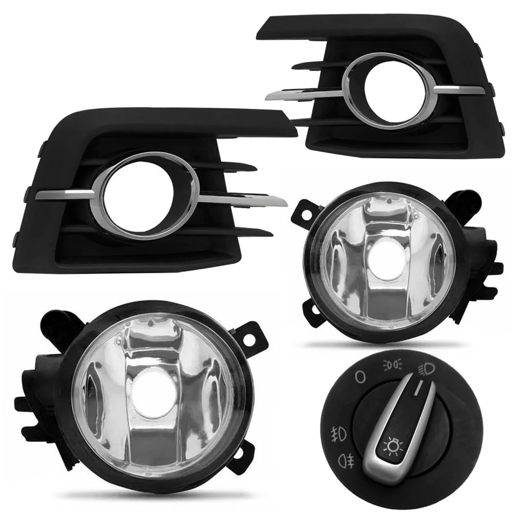 Kit Farol de Milha Gol G7 Encaixe Hb4 Moldura Cromo Botão Cromo Modelo Original Suits - STS087VW