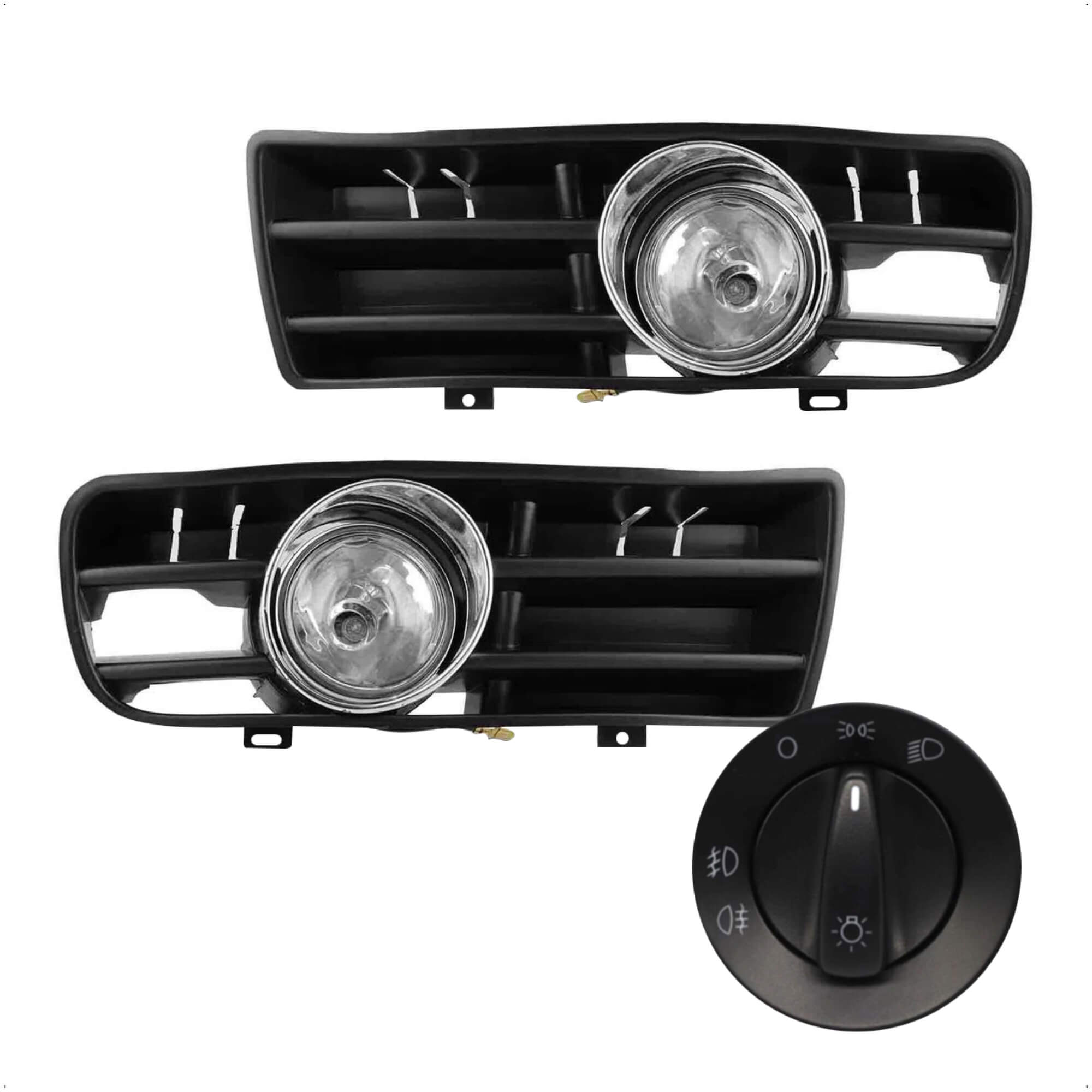 Kit Farol de Milha Golf 99/06 Moldura Cromo Botão Modelo Original  Suits - STS086VW