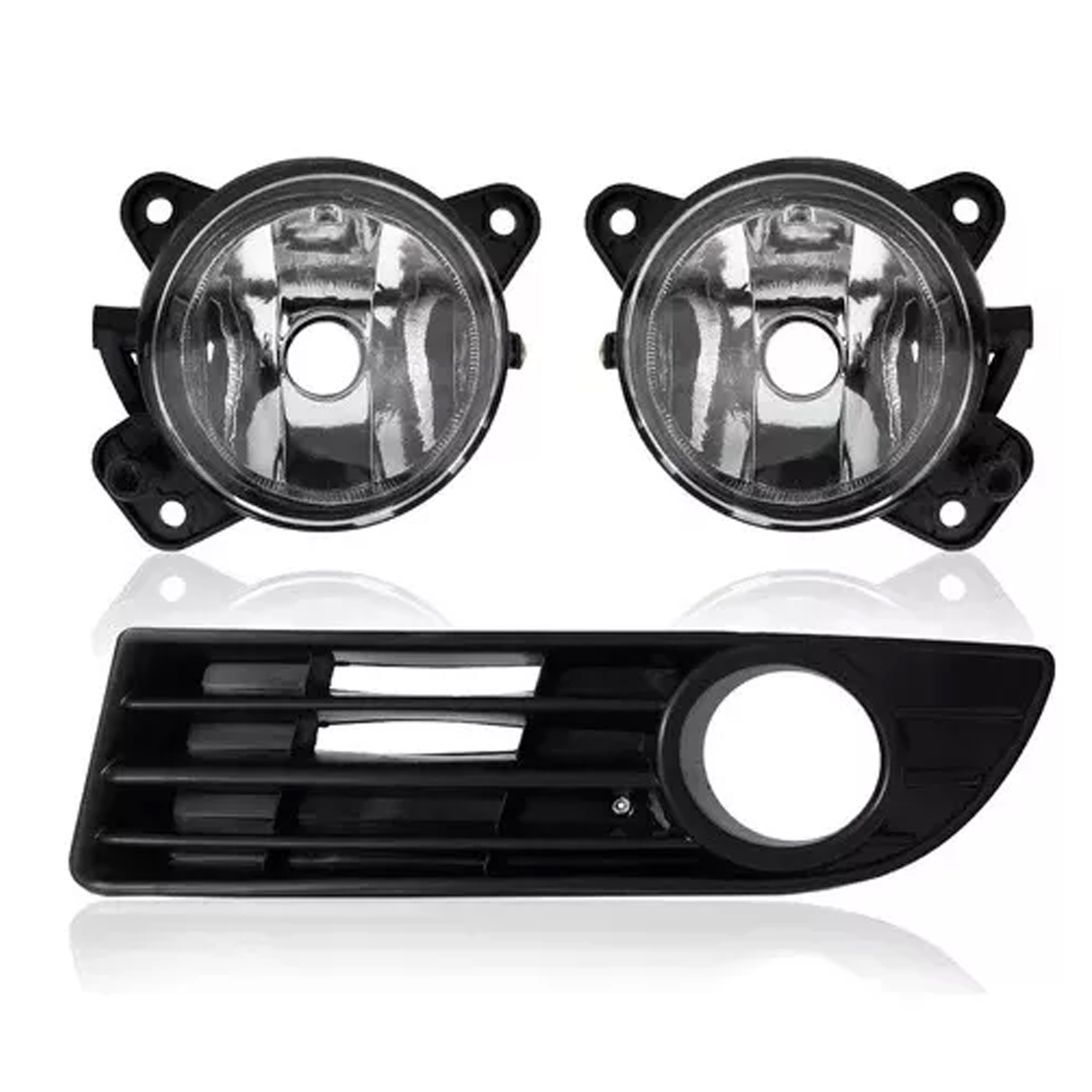 KIT Farol De Milha Polo 2007 até 2009 Moldura Preta Botão Alternativo Colante Suits STS037VW