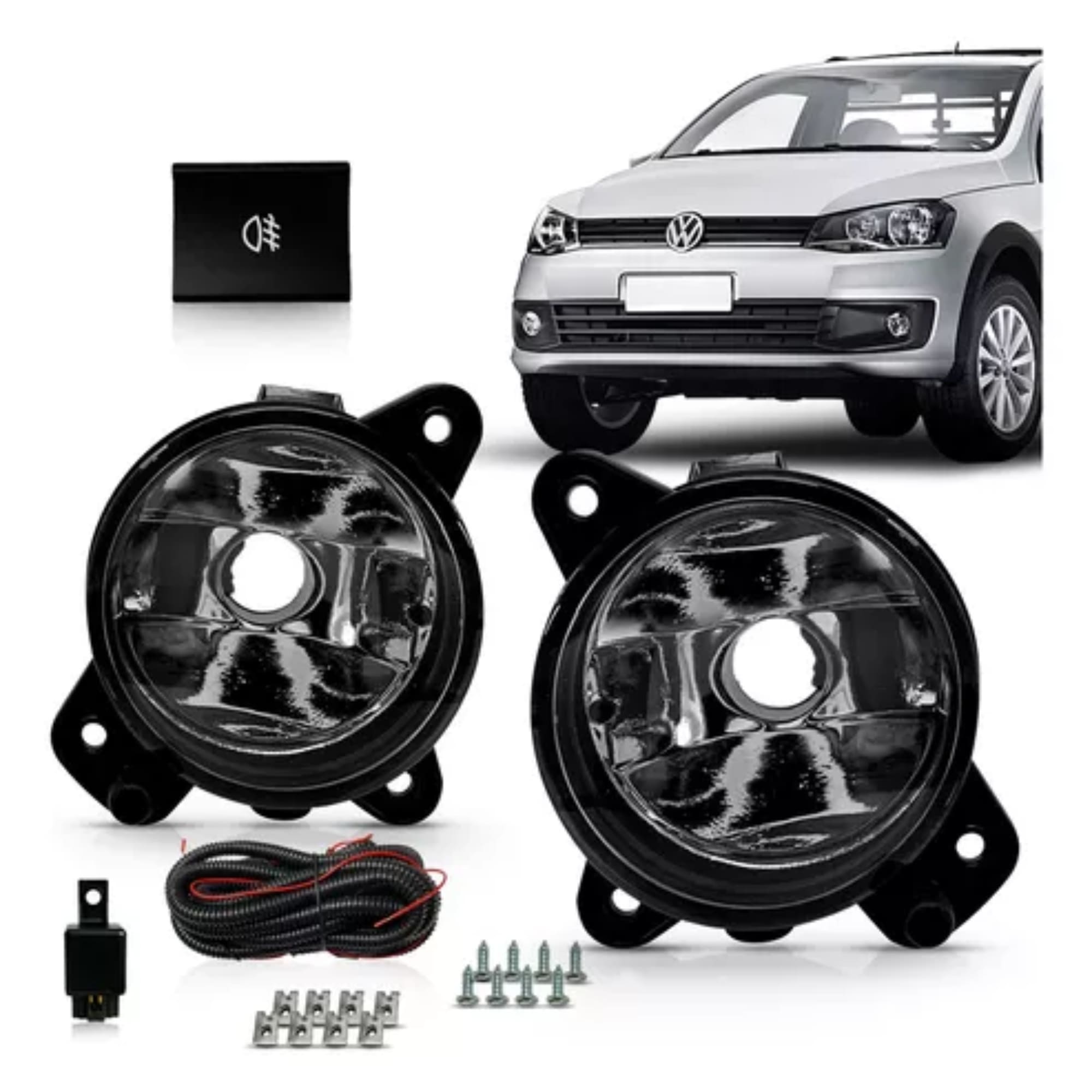 Kit Par Farol de Milha Saveiro G6 2013 Até 2016 Botão Modelo Original Suits - STS004VW