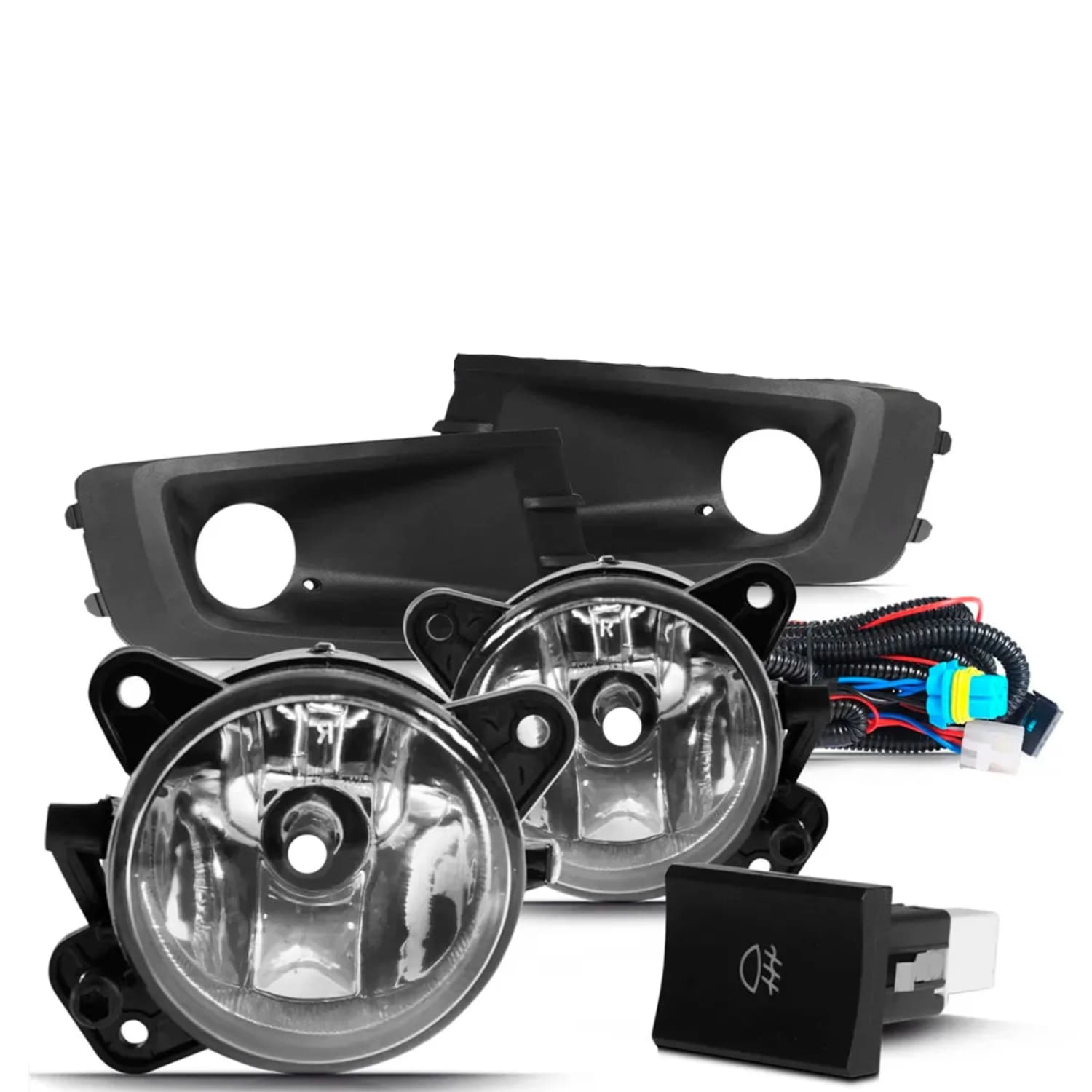 Kit Farol de Milhas Saveiro G6 Moldura Preta Botão Modelo Original Suits - STS020VW