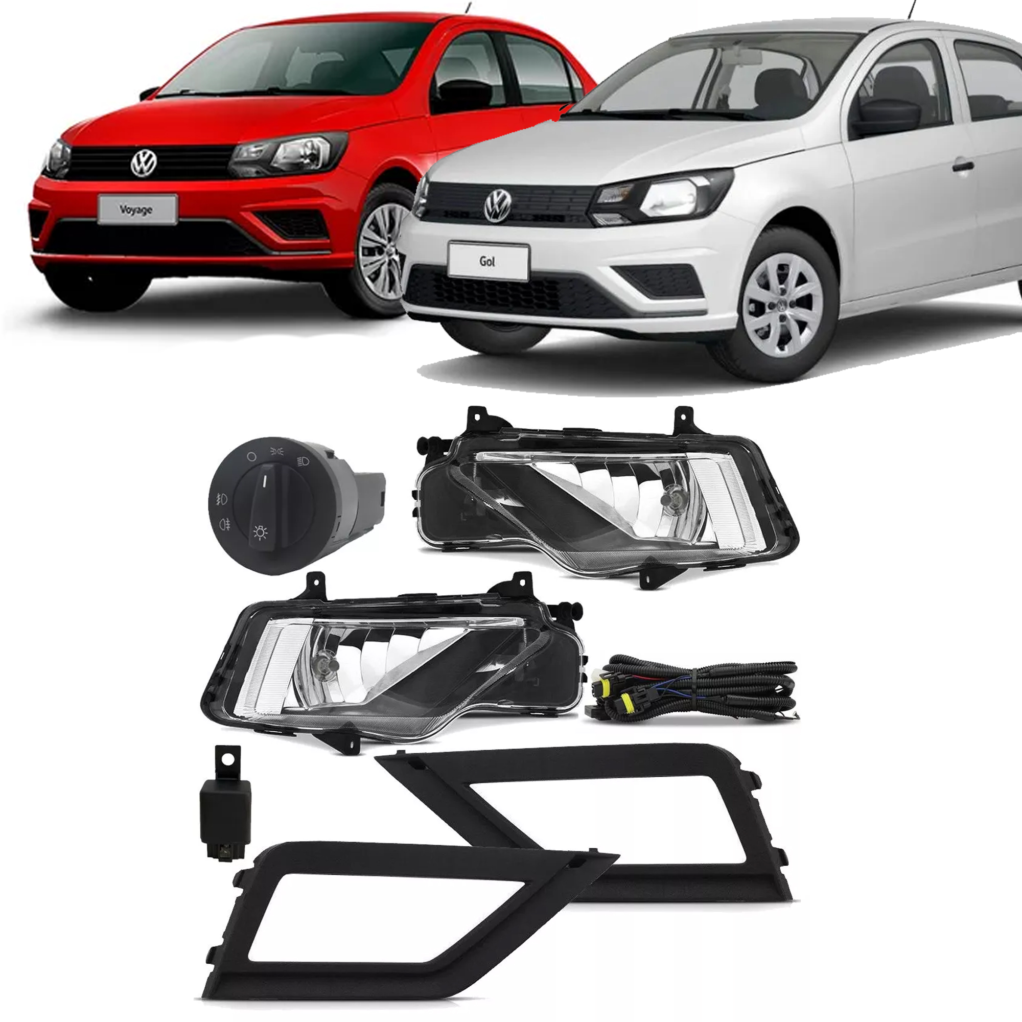 Kit Farol de Milha Saveiro 2017/2023 Gol/Voyage G8 2017/2023 Botão Original Suits - STS089VW