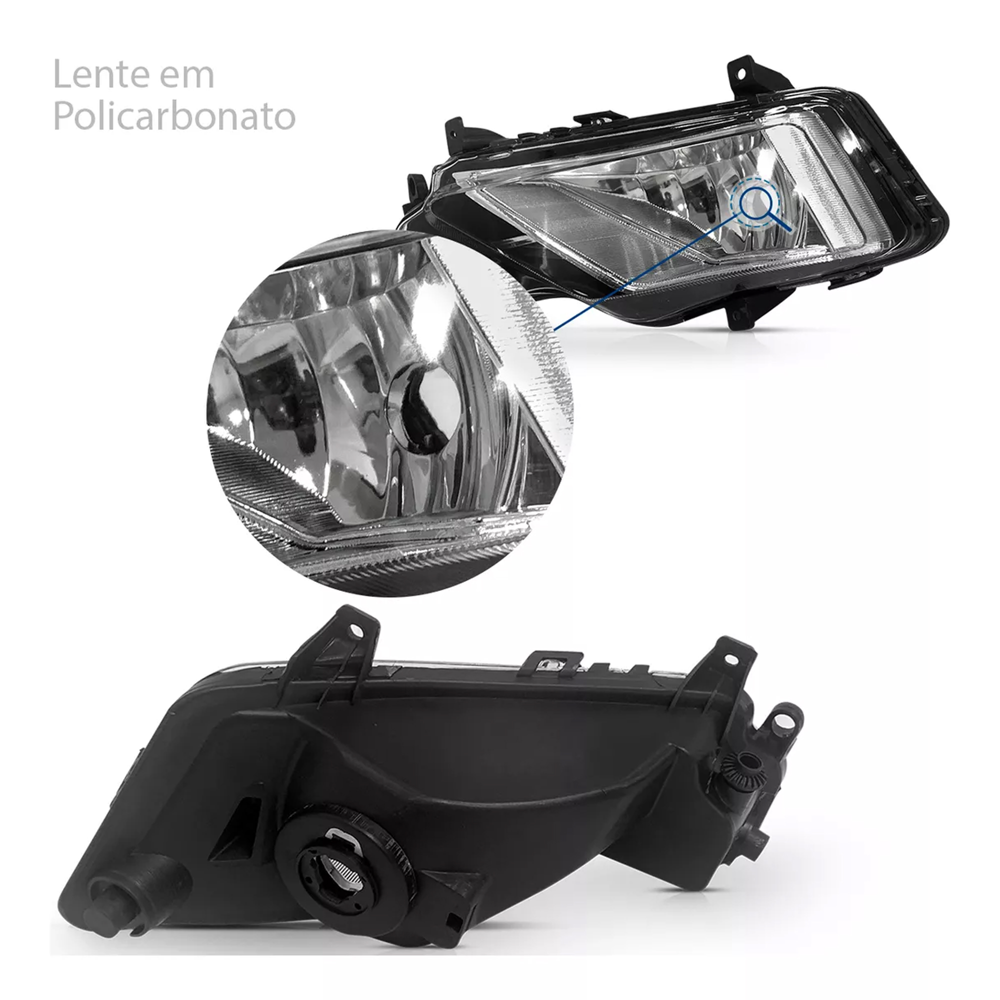 Kit Par de Milha Saveiro G7 2017 Até 2023 Robust Moldura Botão Original Suits - STS067VW
