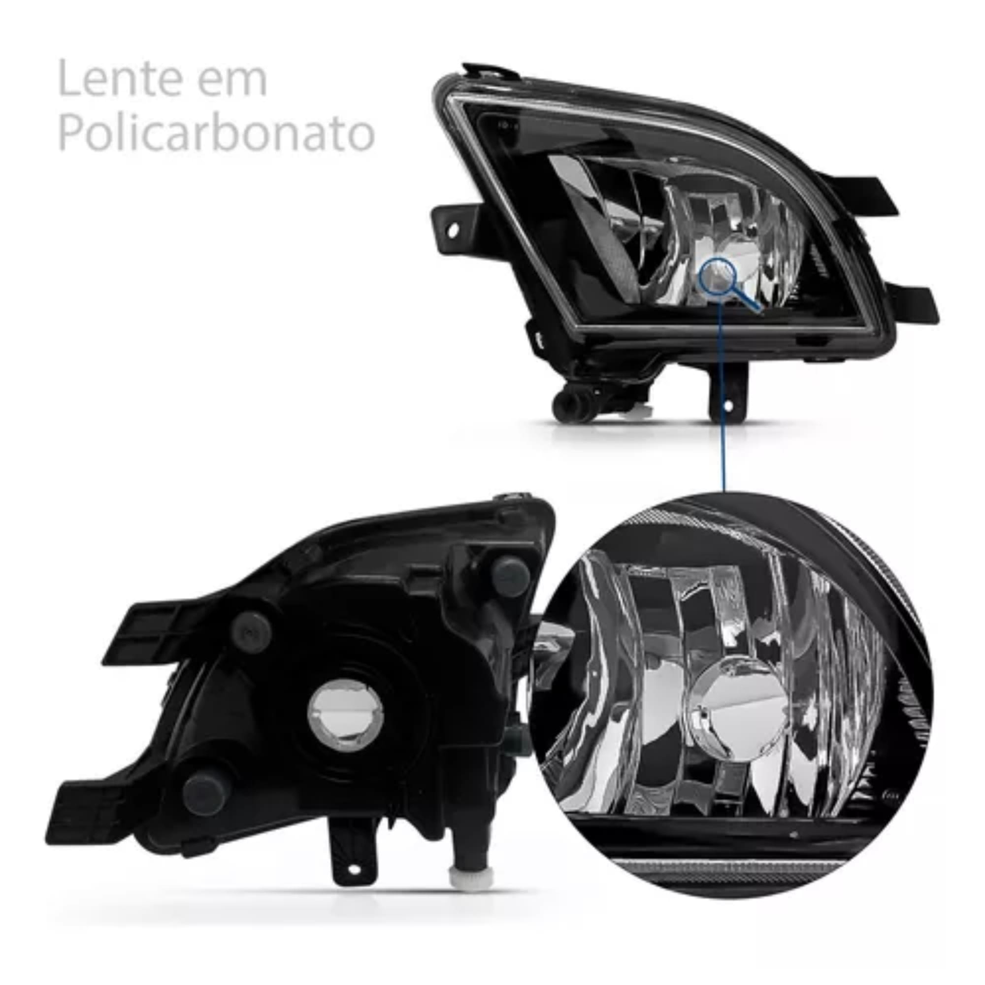 Kit Par de Milha Jetta 2016 Até 2018 Moldura Preta Botão Alternativo Colante Suits - STS069VW