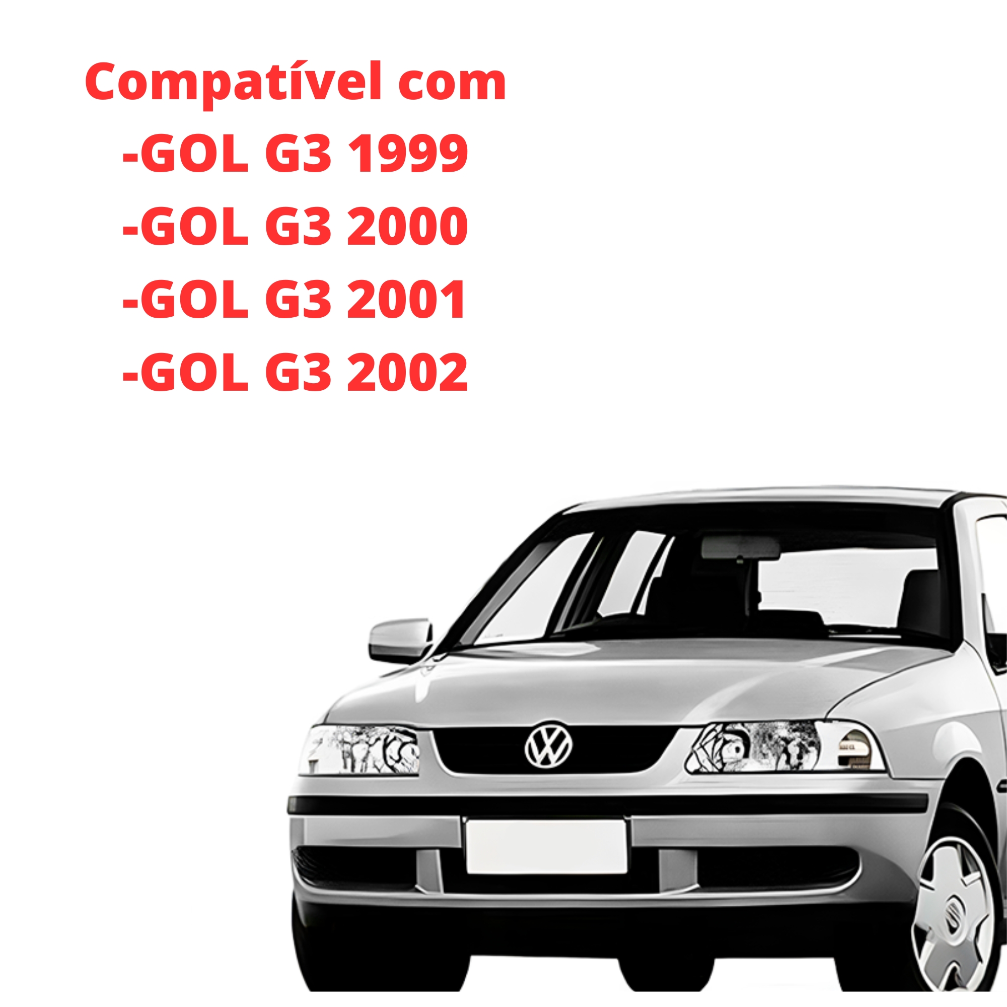 Kit Farol De Milha Gol G3 1999 2000 2001 2002  2 Molduras 1 Botão Modelo Original - Suits STS055VW