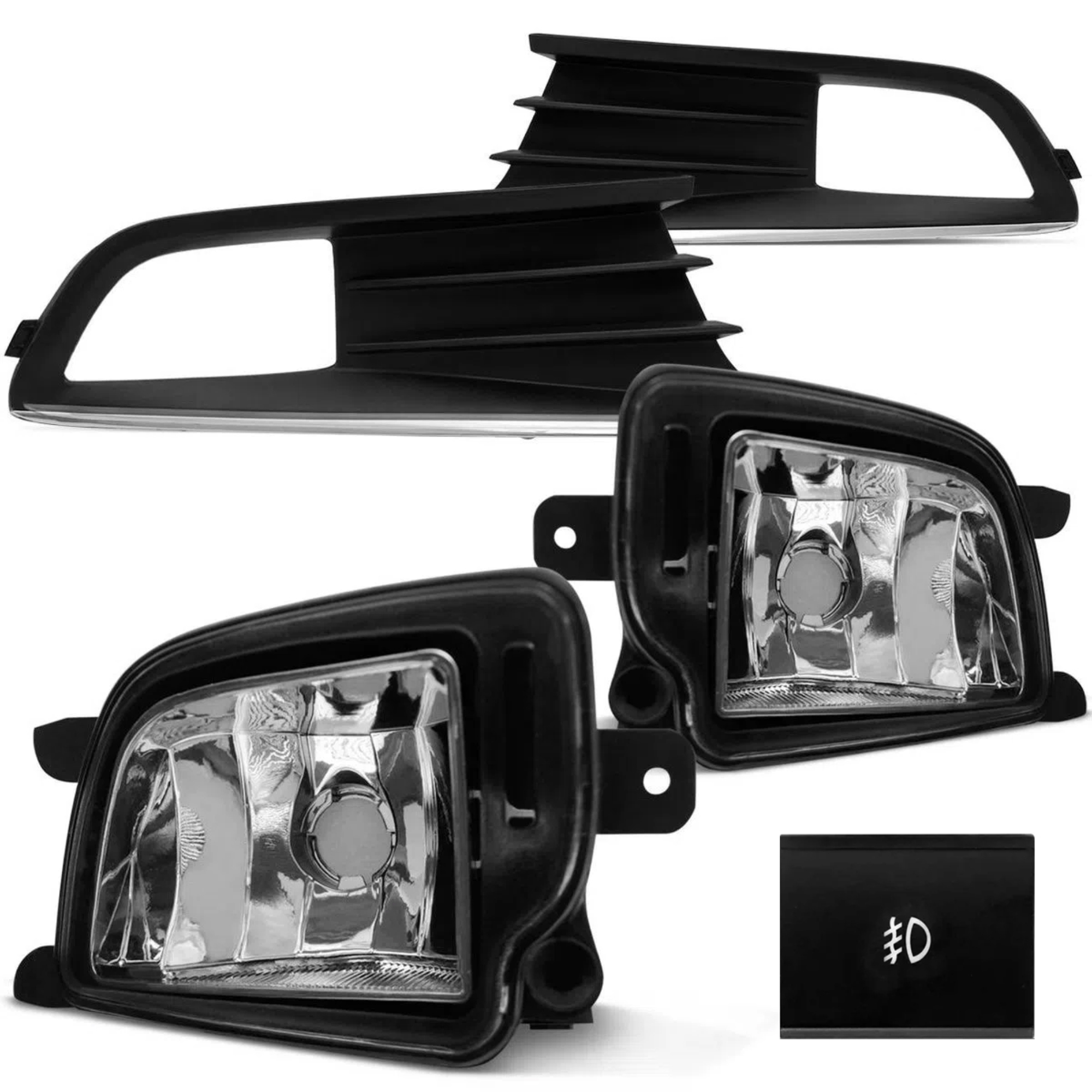 Kit Farol De Milha Gol G6 2012 até 2022 2 Molduras 1 Botão Original - Suits STS029VW