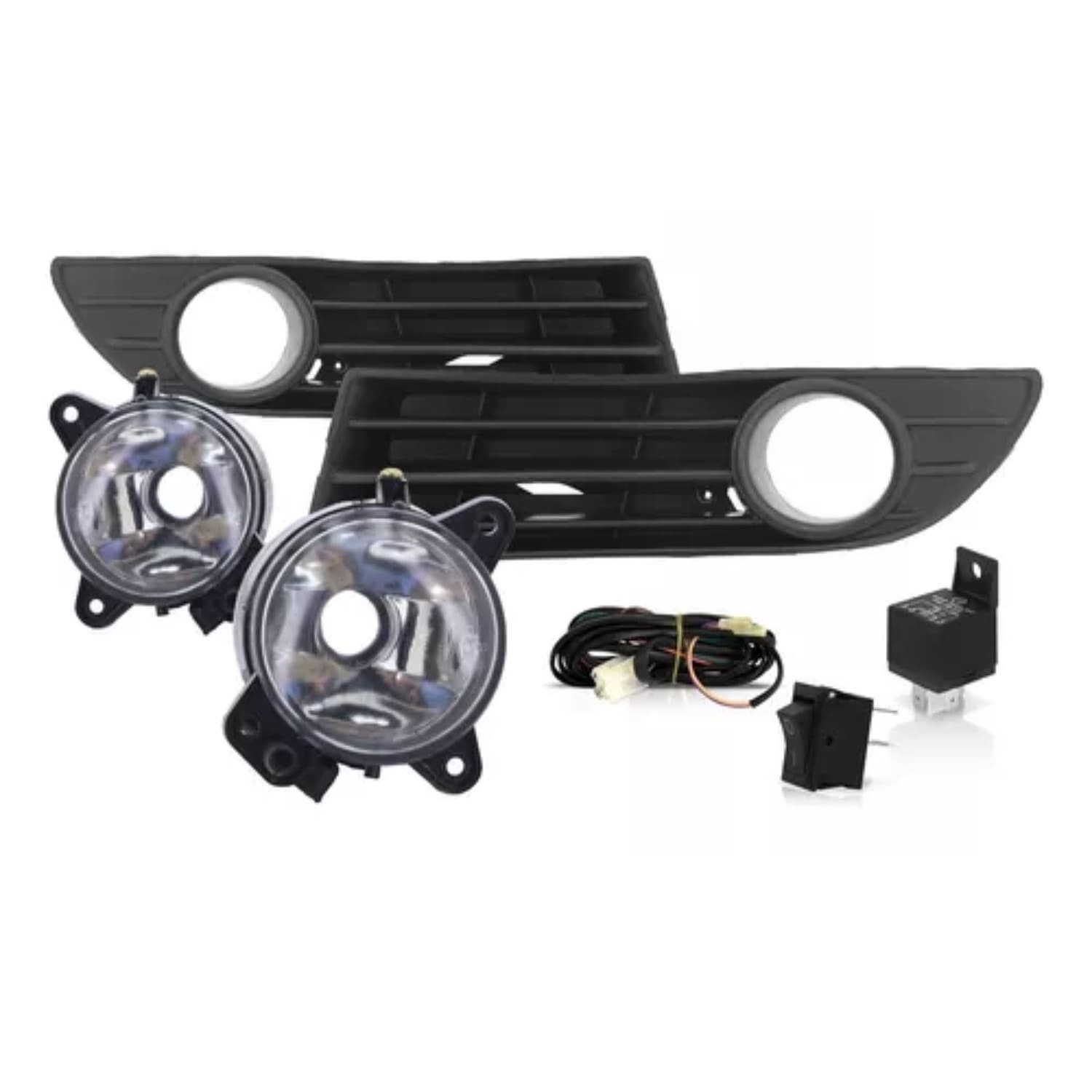 Kit Farol de Milha Polo 07/09 Moldura Preta Botão Longo Modelo Original Suits - GR034VW