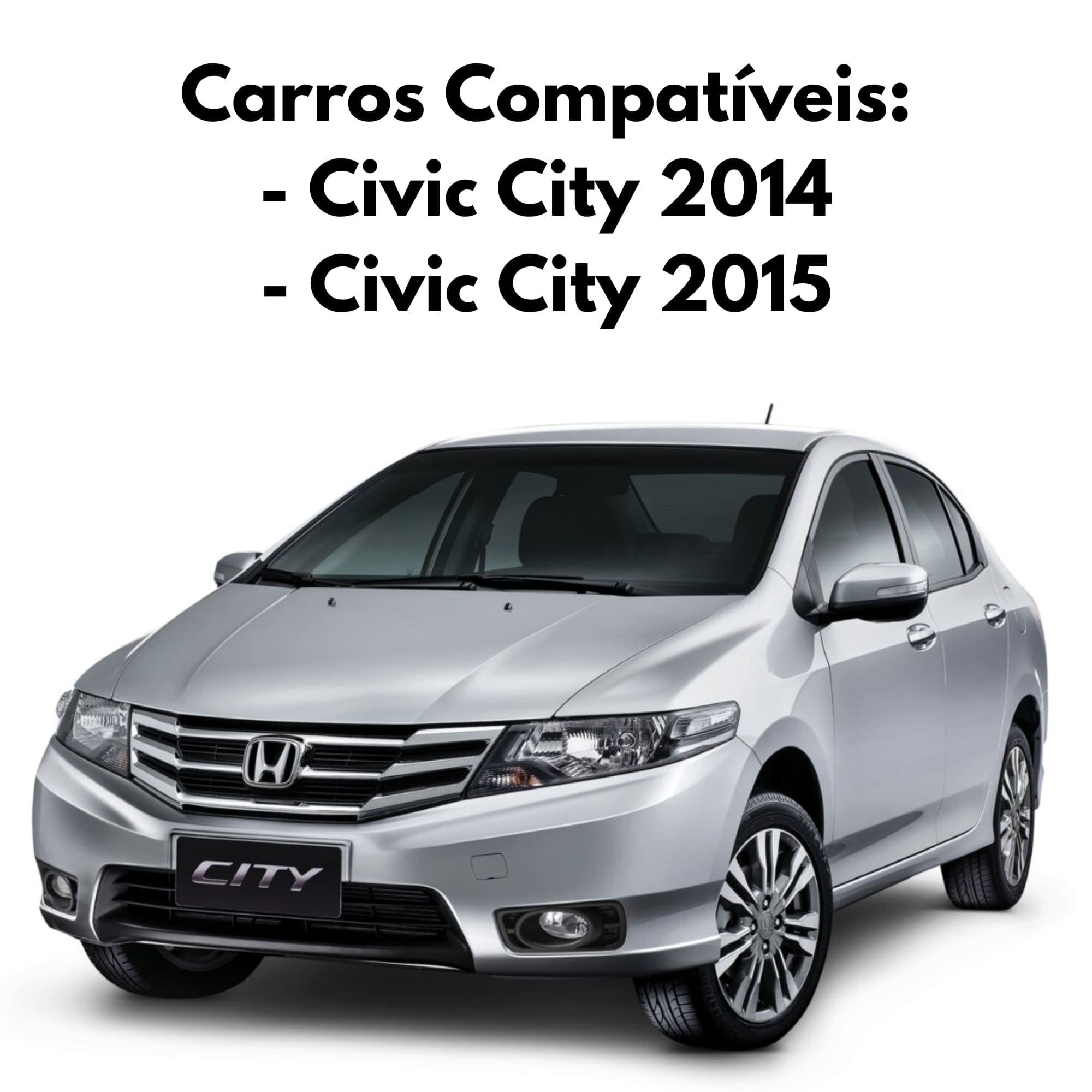 Kit Par de Milha Civic City 2014 Até 2015 Moldura Preta Botão Modelo Original Suits - STS221HD
