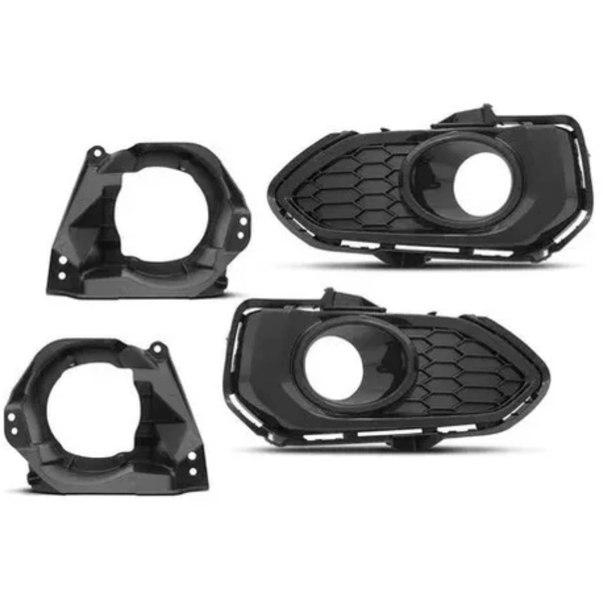 Kit Par Farol de Milha Fit 2018 Até 2019 Moldura Preta Botão Modelo Original Suits - STS235HD