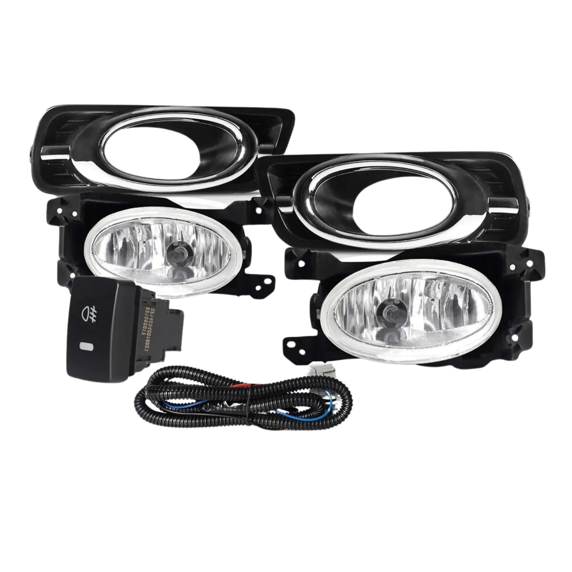 Kit Farol de Milha City 12/13 Moldura Cromo Botão Modelo Original Suits - STS203HD