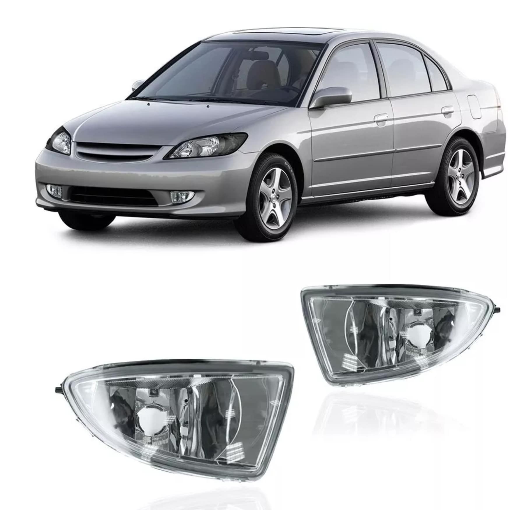 Kit Par de Milha Civic 2004 até 2005 Botão Modelo Original Suits - STS202HD
