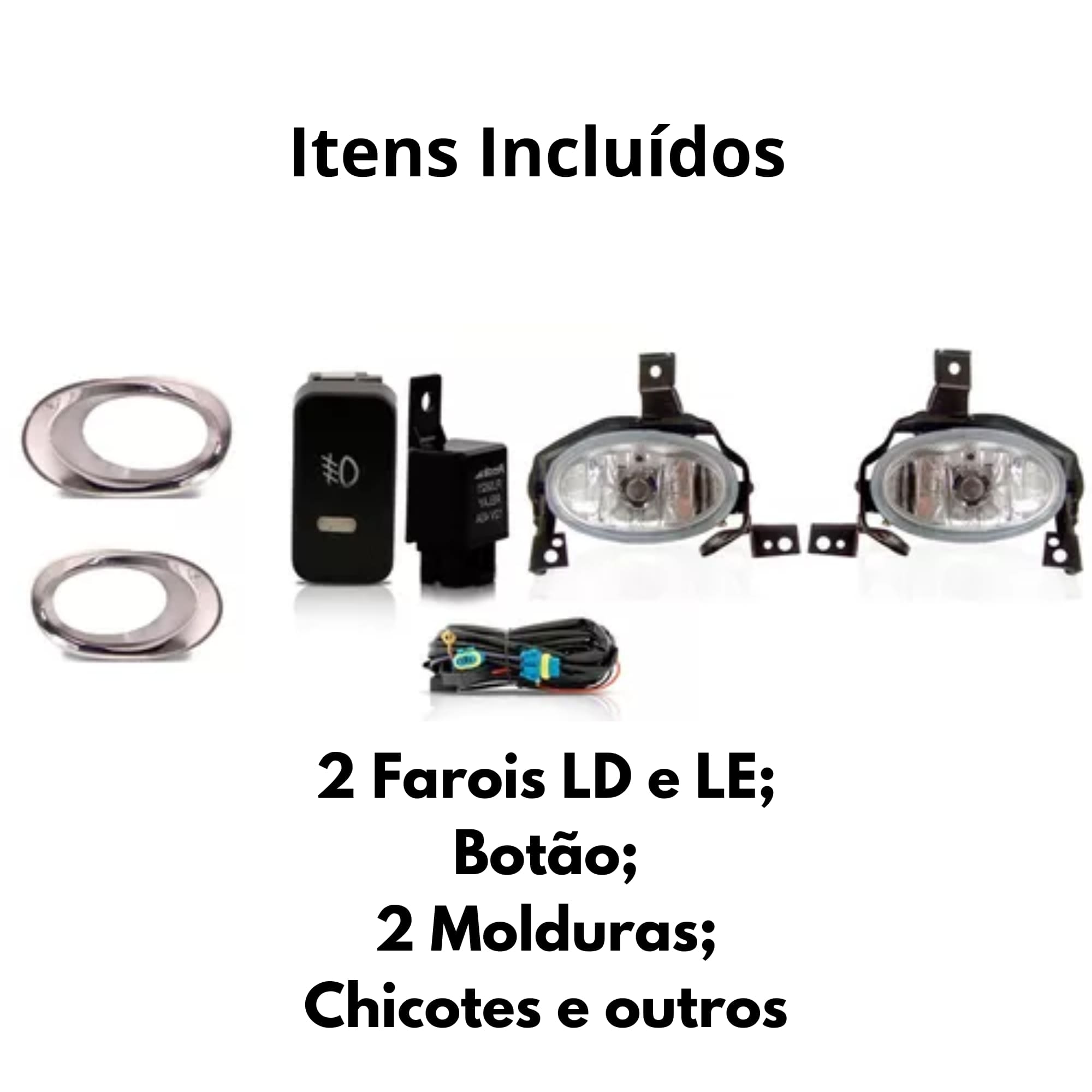 Kit Par Farol de Milha CRV 2010 Até 2011 Moldura Cromo Botão Modelo Original Lente Policarbonato Suits - STS220HD
