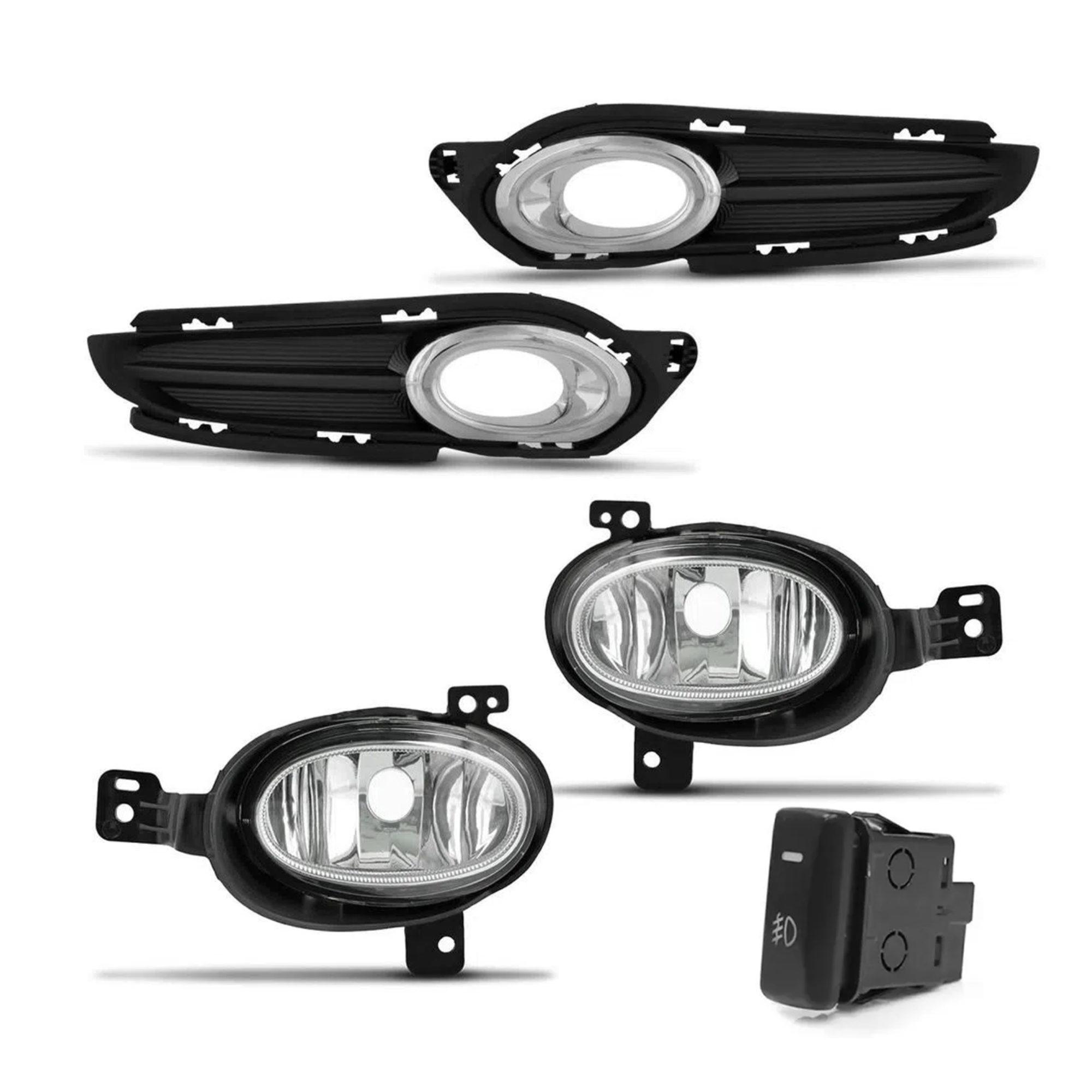 Kit Farol De Milha HRV 2015 Moldura Cromo Botão Modelo Original - Suits STS224HD