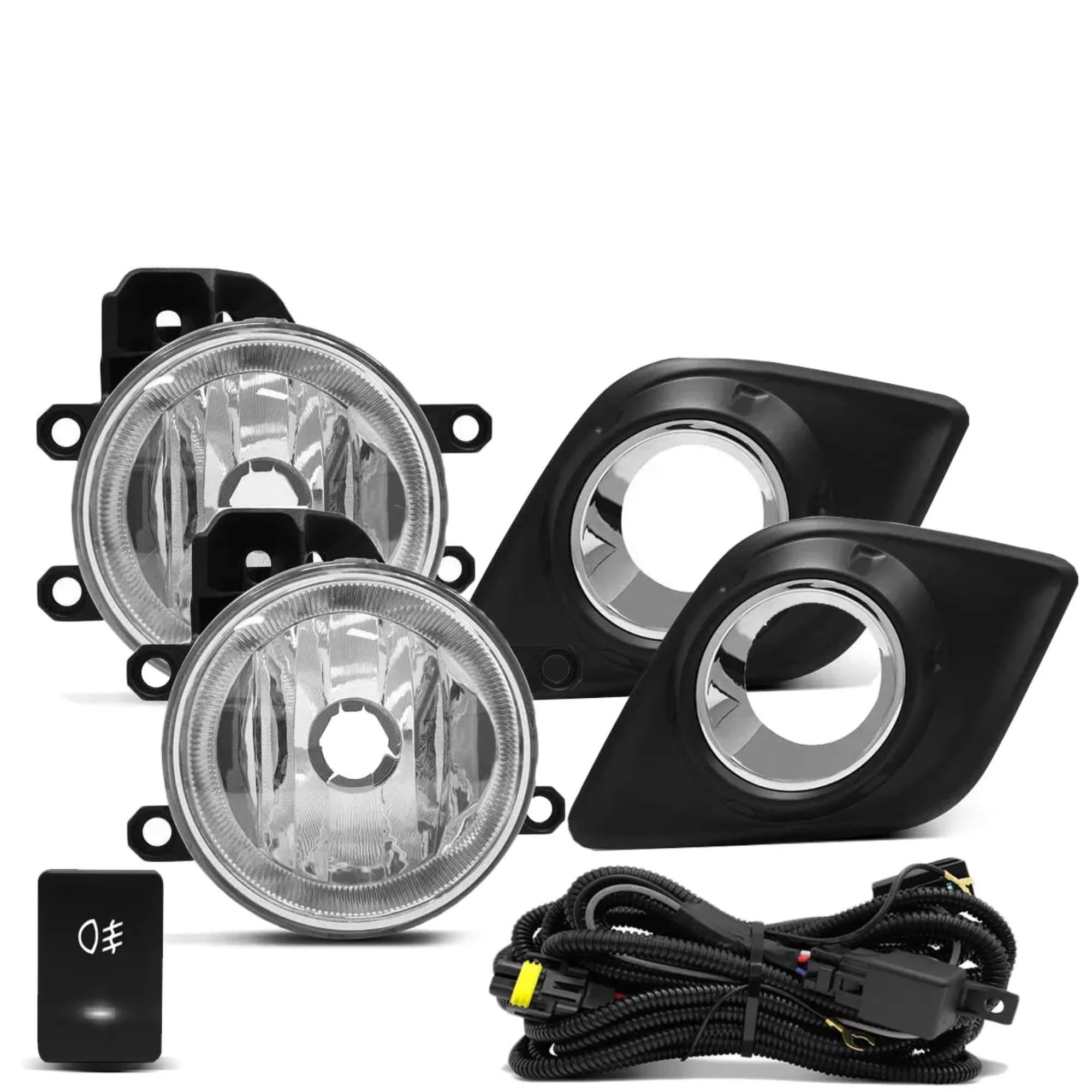 Kit Farol de Milha Hilux 16/18 Moldura Cromo Botão Modelo Original Suits - STS518TA