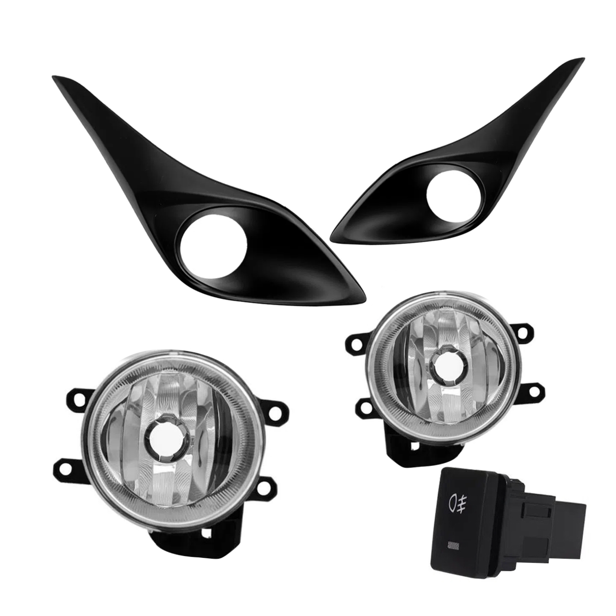 Kit Farol de Milha Yaris 2018 botão Original Moldura Preta  -  Suits STS529TA