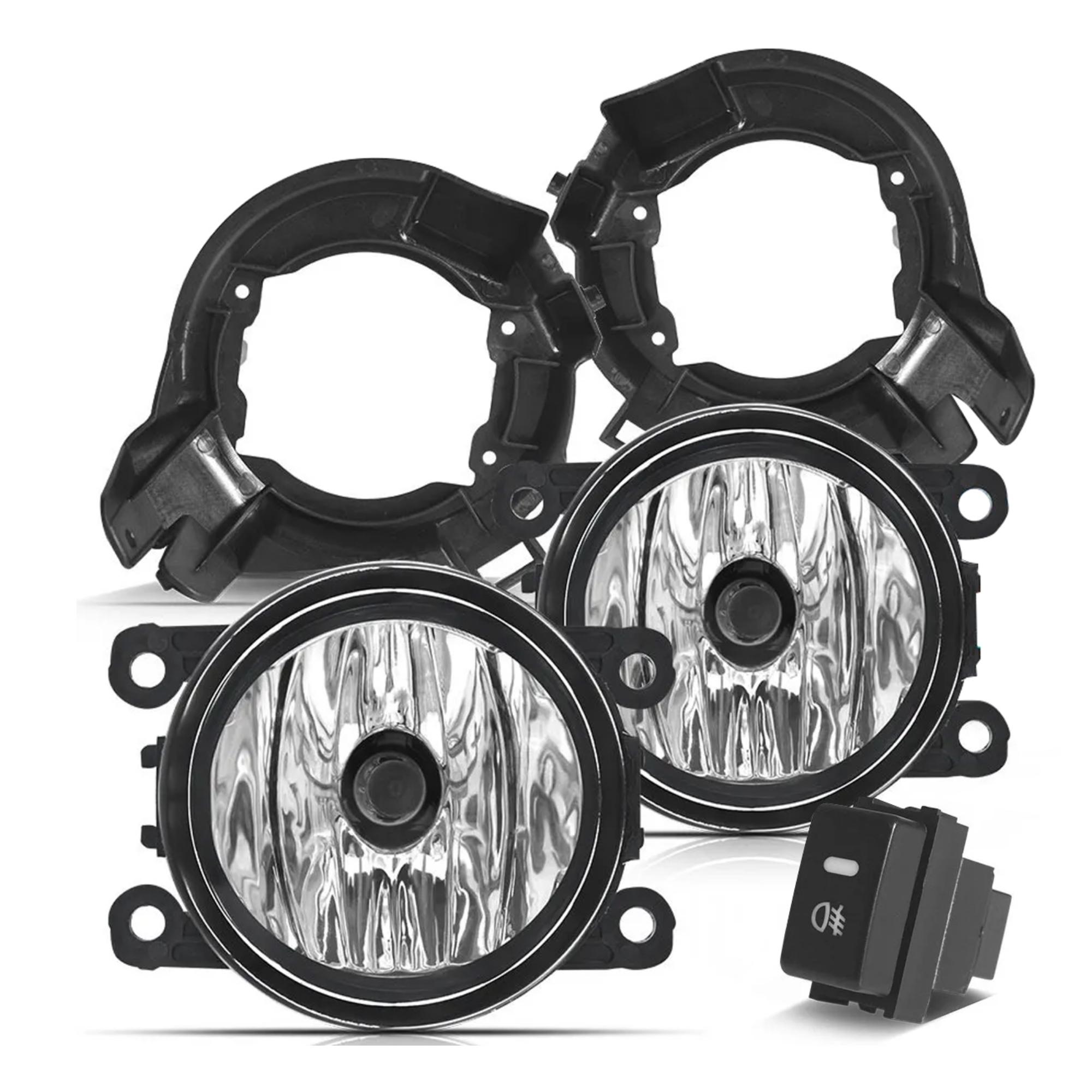 Kit Farol de Milha Frontier 2008 2009 2010 2011 2012 Botão Original Moldura - Suits STS301NS