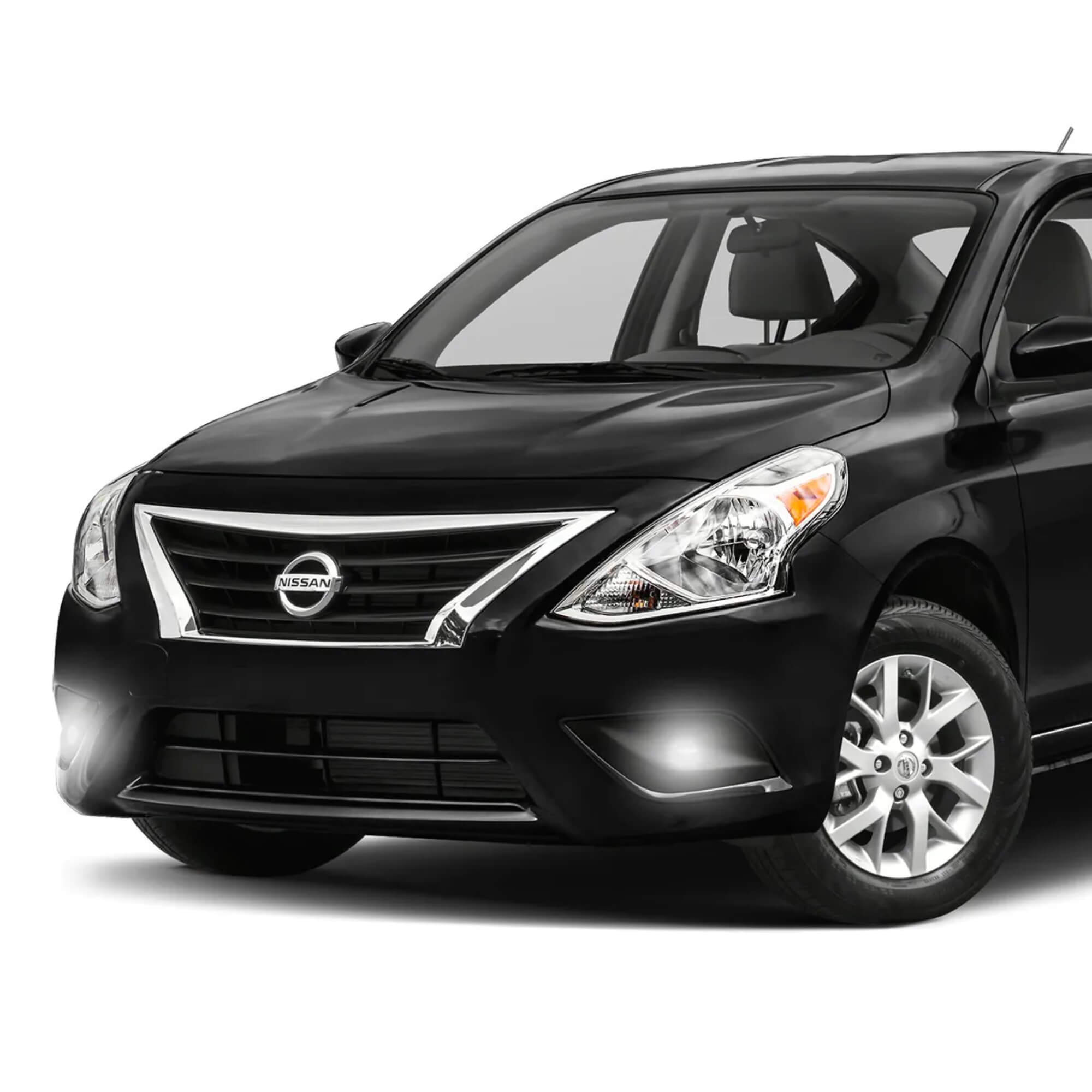 Kit Farol de Milha Nissan Versa 2015 a 2019 Moldura Cromo Botao Modelo Original Suits - STS316NS