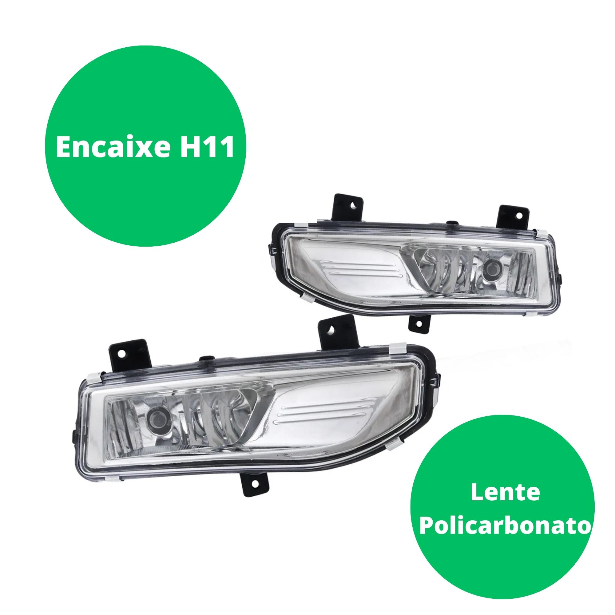 Kit Farol de Milha Versa 2021 Moldura Preta Botão Modelo Original 2 Farois LD e LE Suits - STS304NS