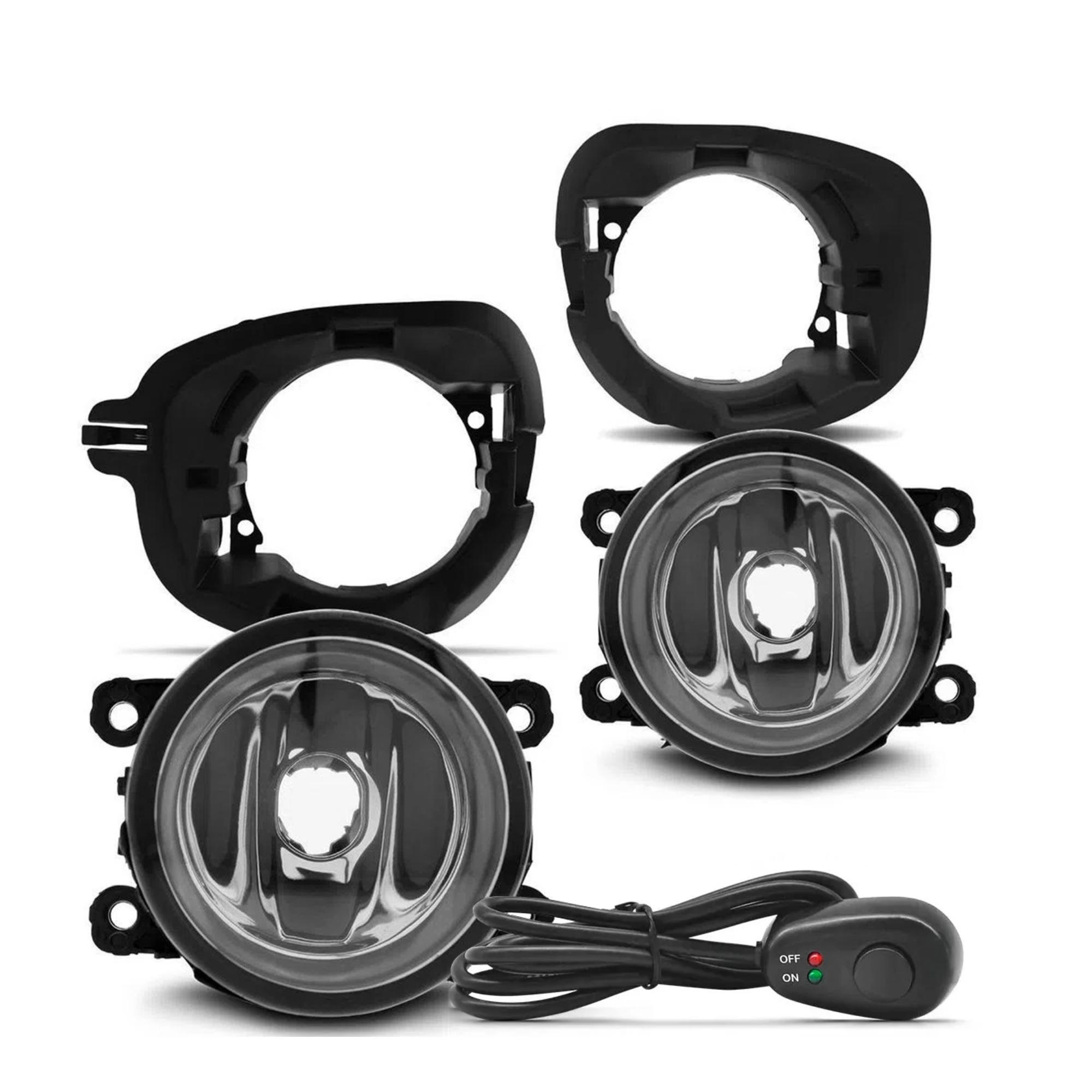 Kit Farol De Milha Logan/Sandero 2007/2011 Clio/Duster 2013/2016, Botão Alternativo Suits STS907RN