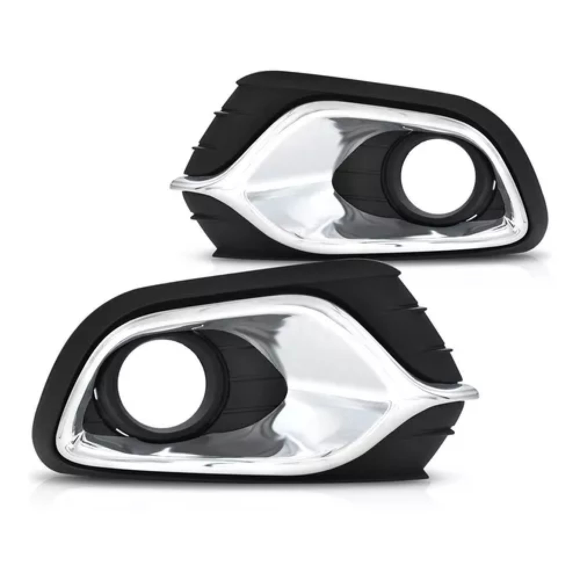 Kit Farol de Milha Logan Sandero 2019 a 2021 Moldura Cromo Botão Touch Original Suits - STS275RN-V