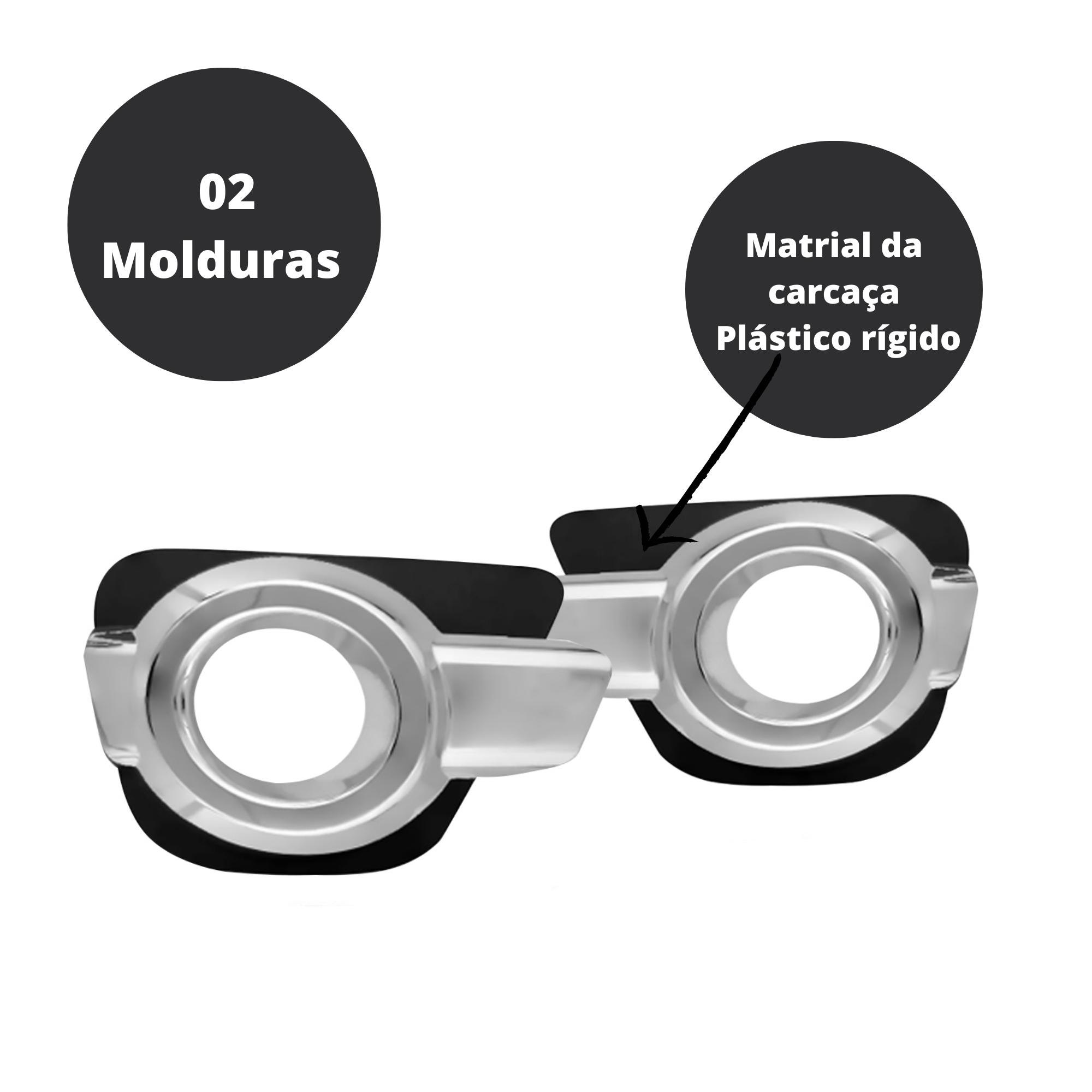 Kit Farol de Milha Kwid 2017 a 2020 Moldura Cromo Botão Alternativo Colante Suits - STS912RN